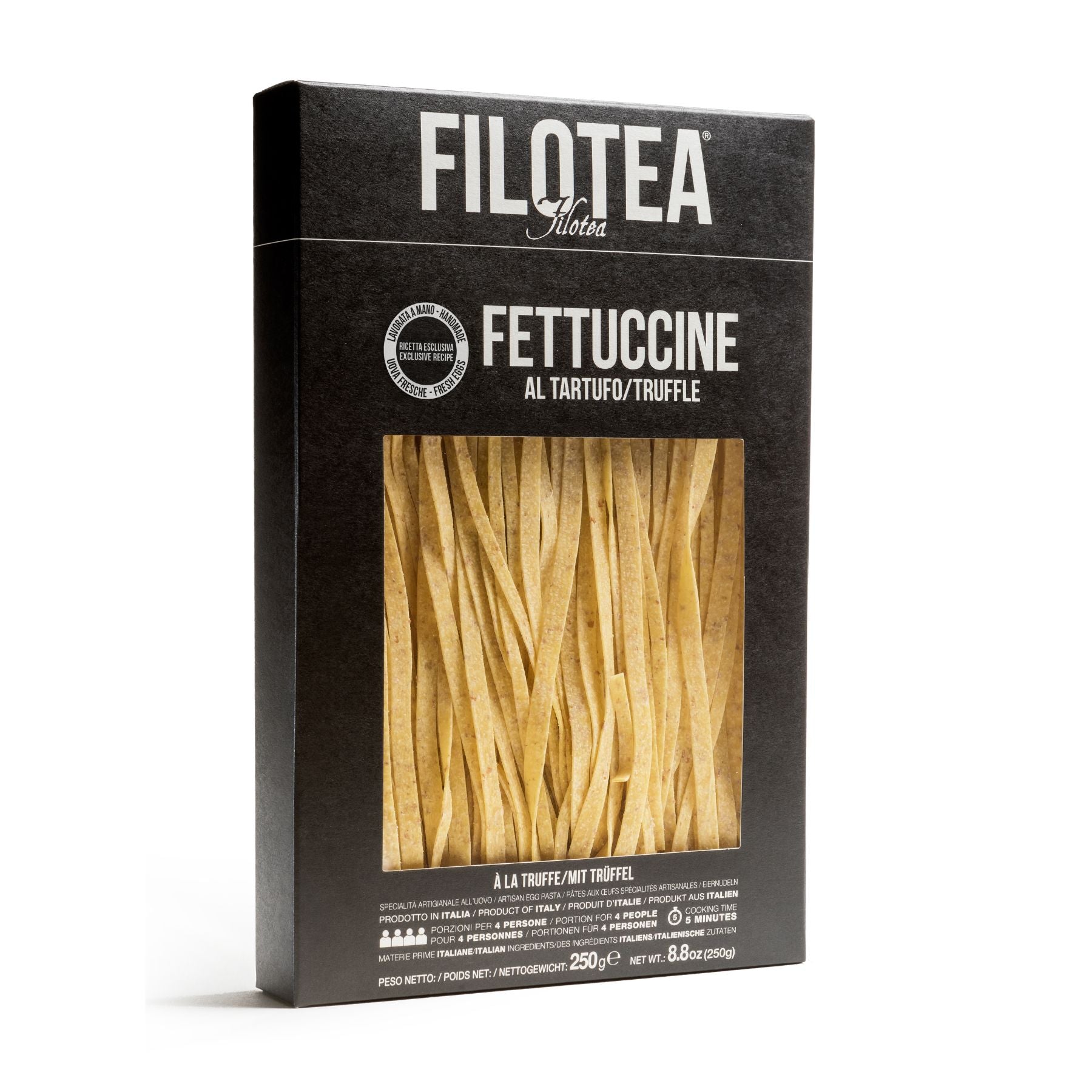 Filotea Truffle Fettuccine Artisan Egg Pasta 250g | Imported and distributed in the UK by Just Gourmet Foods