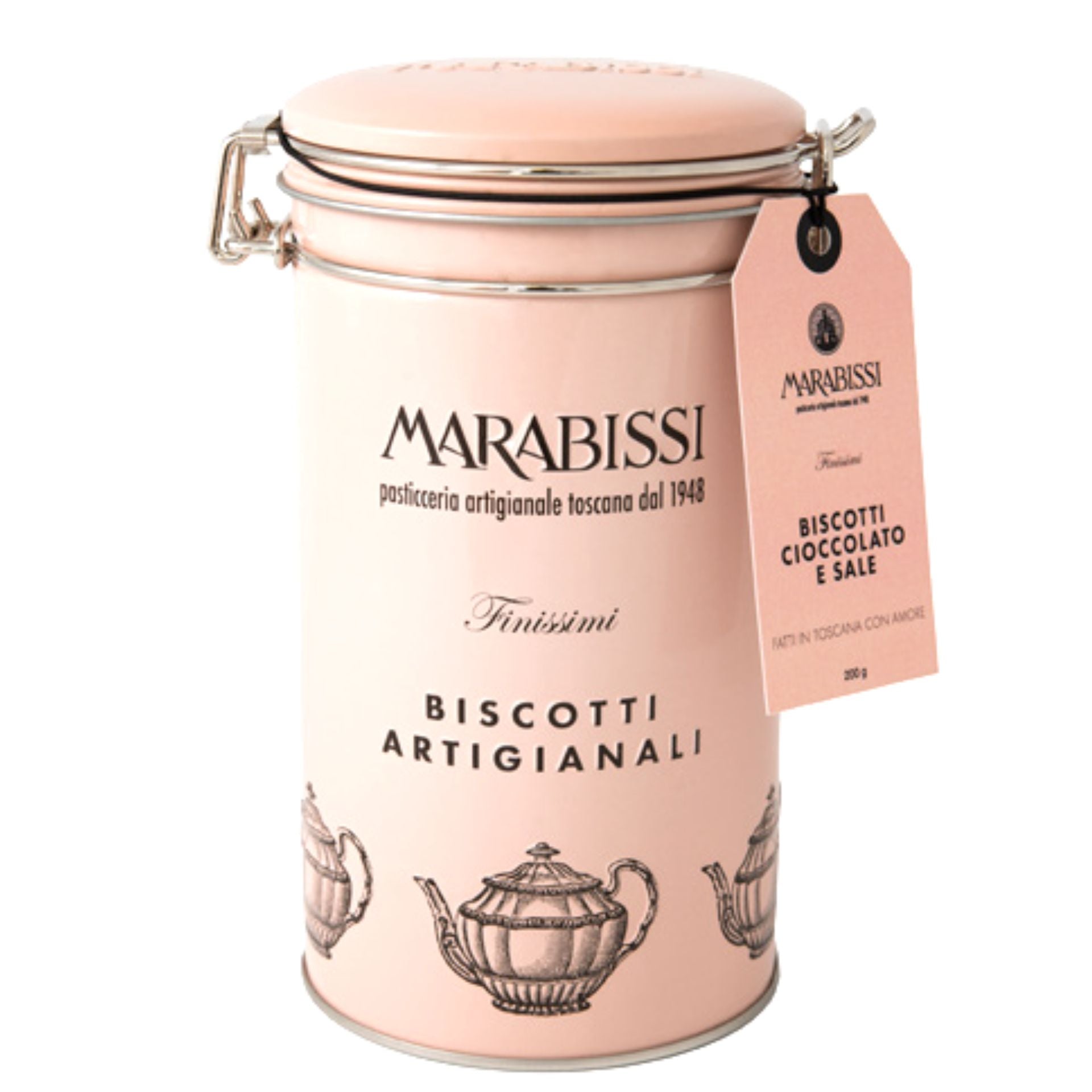 Marabissi Chocolate & Sea Salt Artisan Biscuits (Tin) 200g  | Imported and distributed in the UK by Just Gourmet Foods