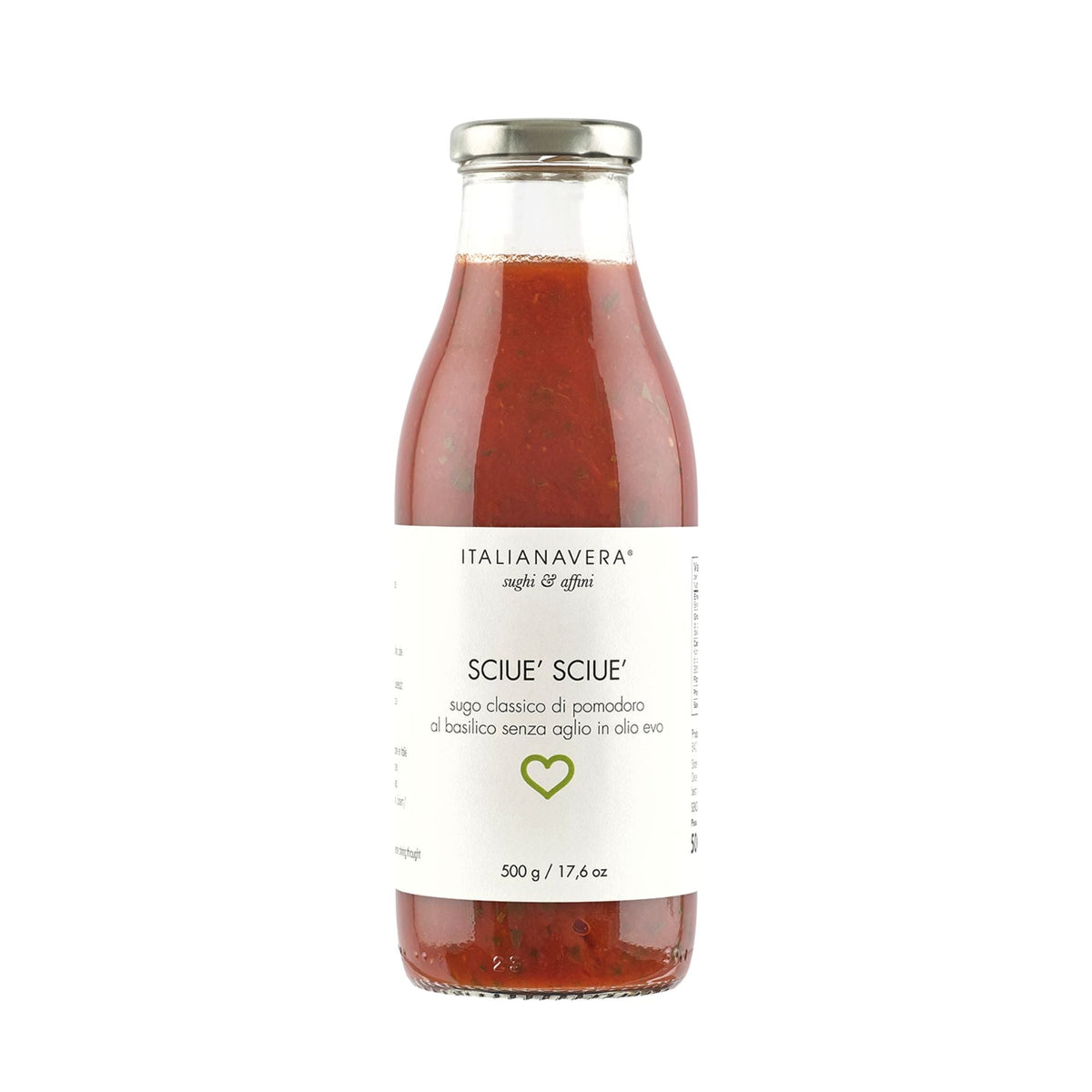 Italianavera Sciue&#39; Sciue&#39; Tomato &amp; Basil Pasta Sauce 500g  | Imported and distributed in the UK by Just Gourmet Foods