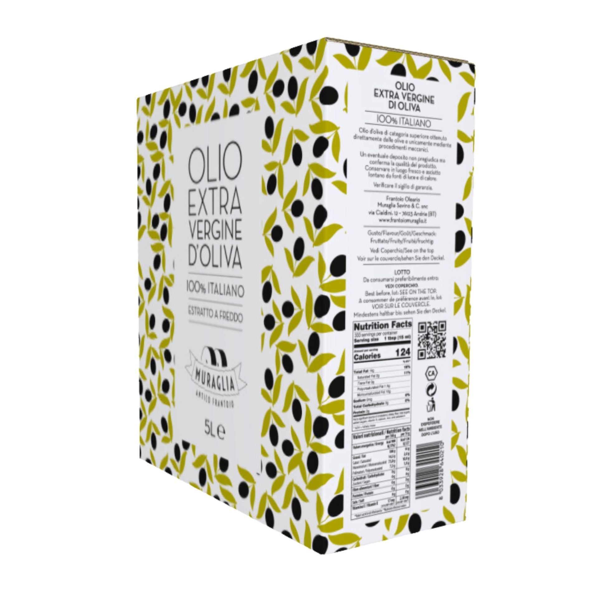 Frantoio Muraglia Bag in Box 5L extra virgin olive oil | Imported and distributed in the UK by Just Gourmet Foods