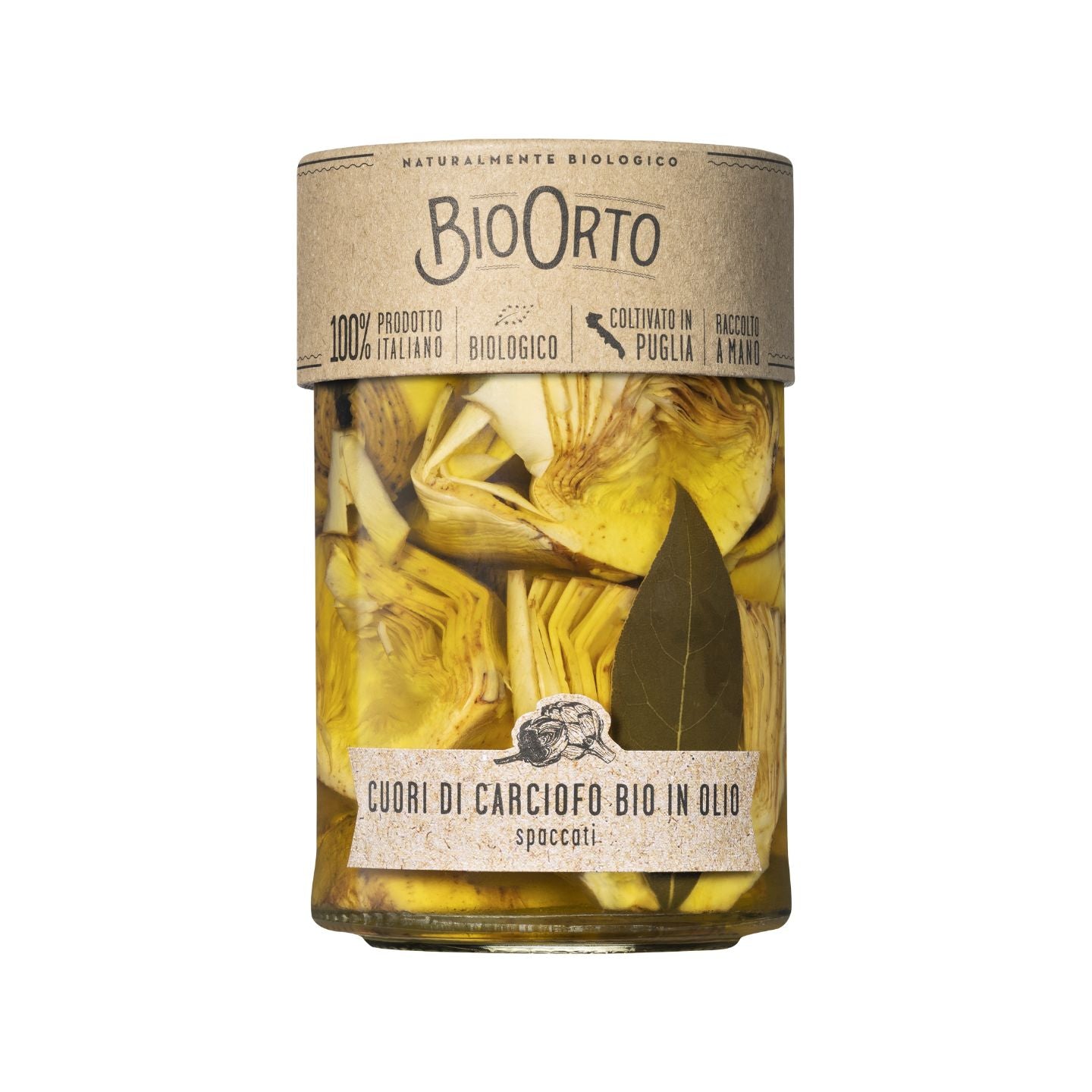 Bio Orto Organic Artichoke Hearts in Extra Virgin Olive Oil 350g  | Imported and distributed in the UK by Just Gourmet Foods