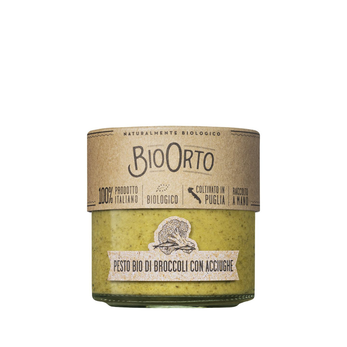 Bio Orto Organic Broccoli Pesto with Anchovies 180g  | Imported and distributed in the UK by Just Gourmet Foods