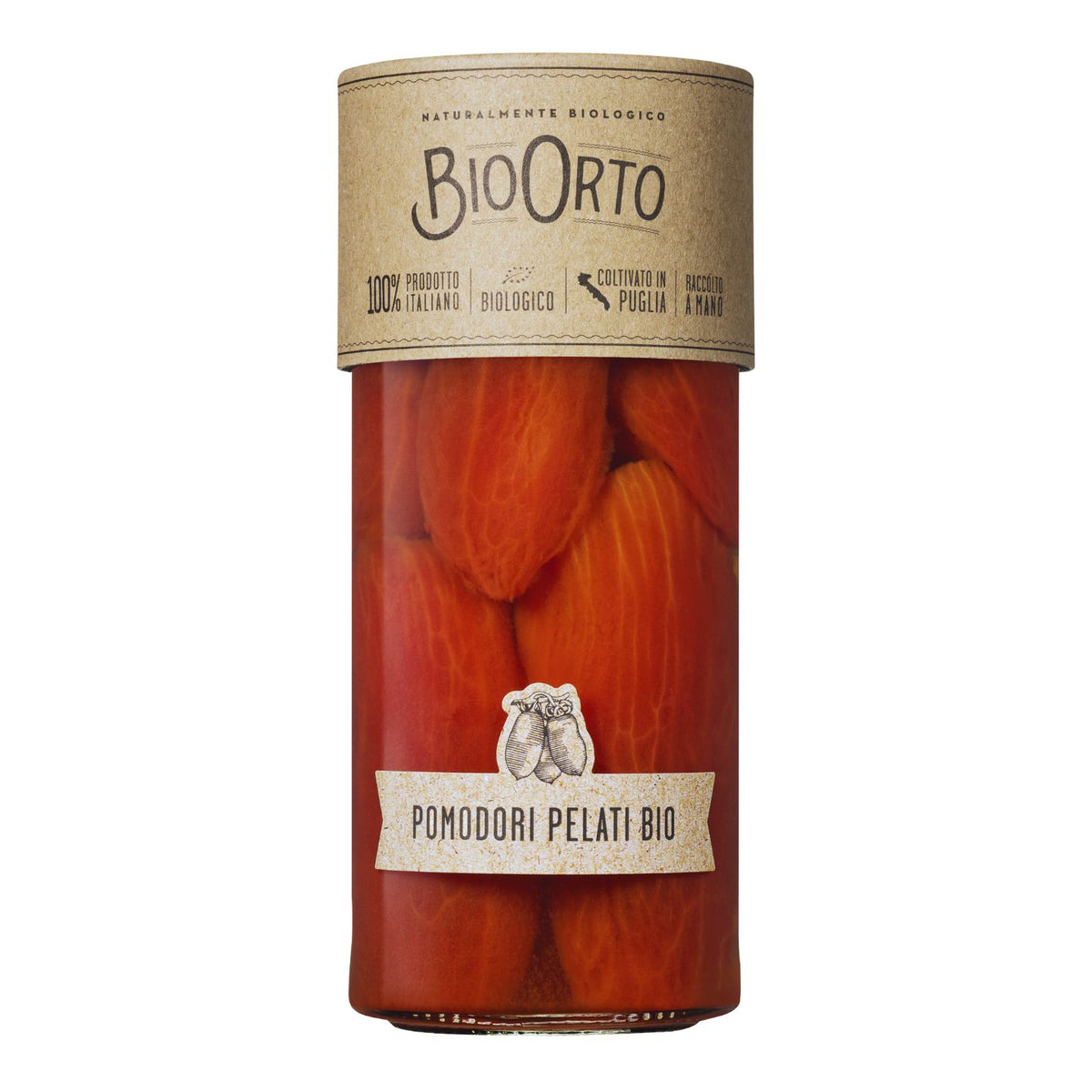Bio Orto Organic Peeled Tomatoes 580ml  | Imported and distributed in the UK by Just Gourmet Foods