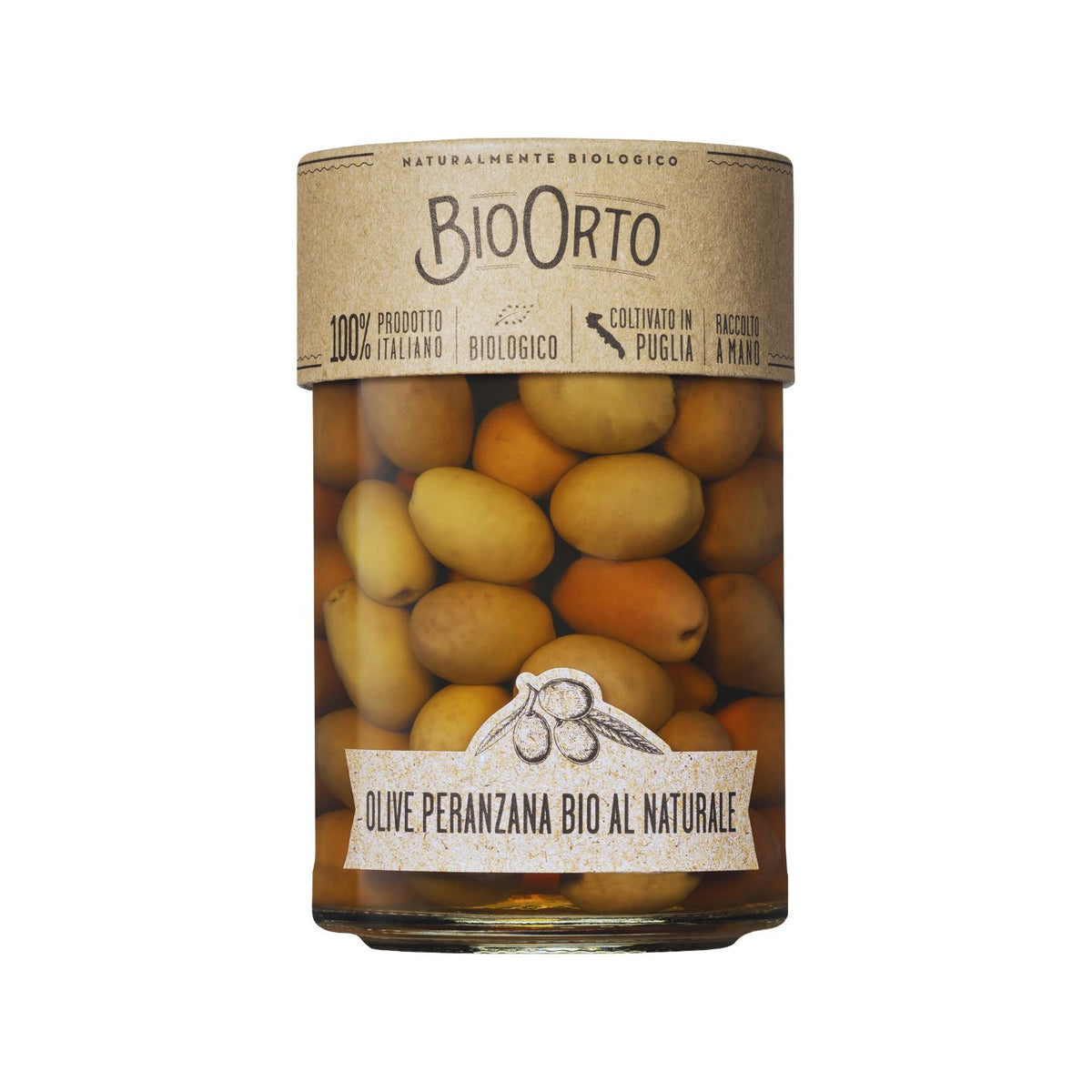 Bio Orto Organic Peranzana Olives in Brine 350g  | Imported and distributed in the UK by Just Gourmet Foods