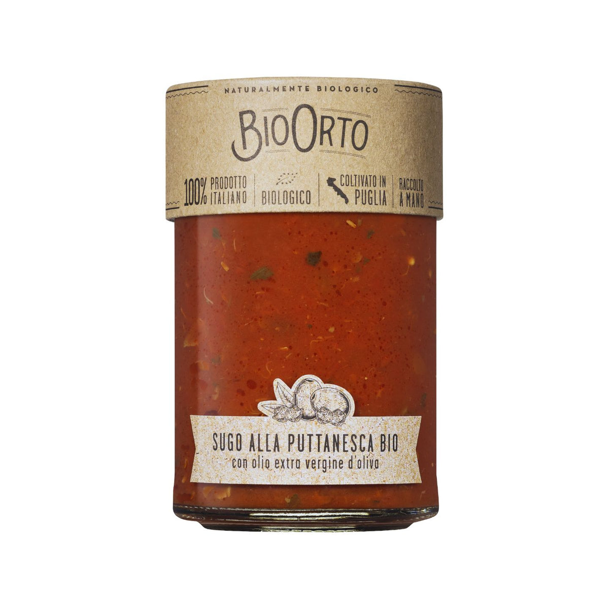 Bio Orto Organic Puttanesca Pasta Sauce 350g  | Imported and distributed in the UK by Just Gourmet Foods