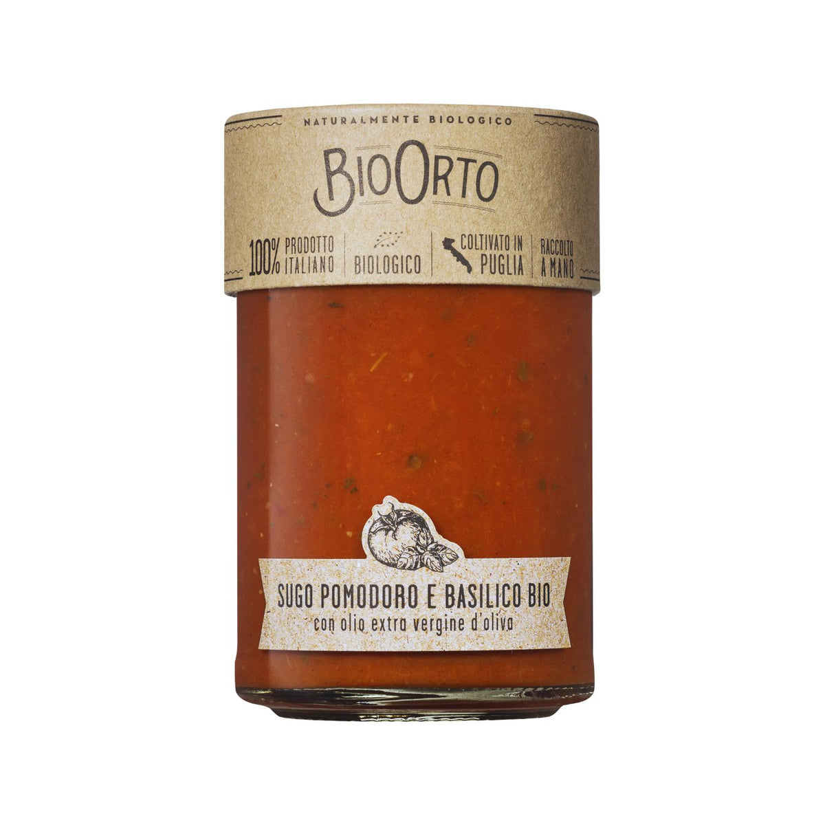 Bio Orto Organic Tomato &amp; Basil Pasta Sauce 350g  | Imported and distributed in the UK by Just Gourmet Foods