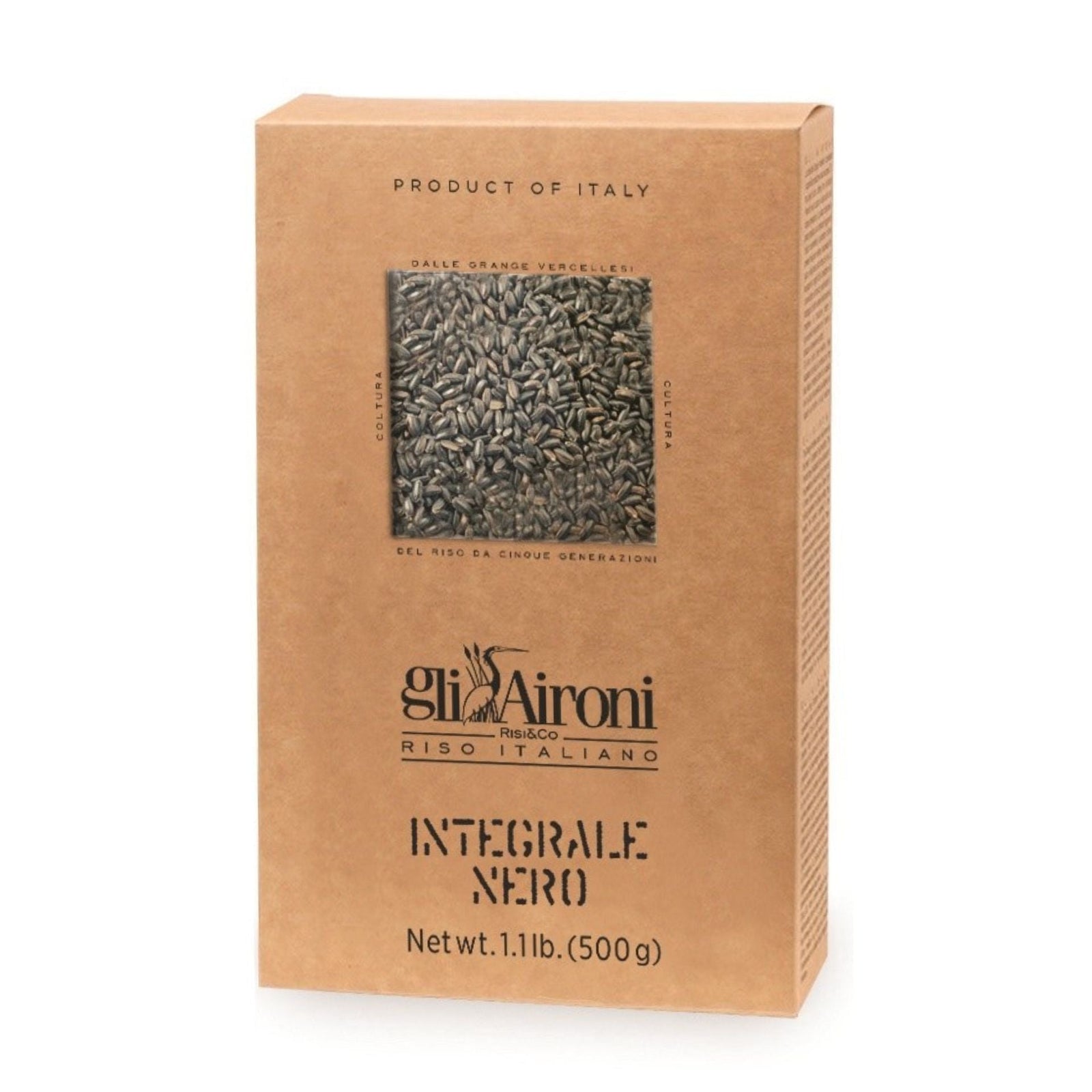 Gli Aironi Black Whole Grain Rice 500g (Box)  | Imported and distributed in the UK by Just Gourmet Foods