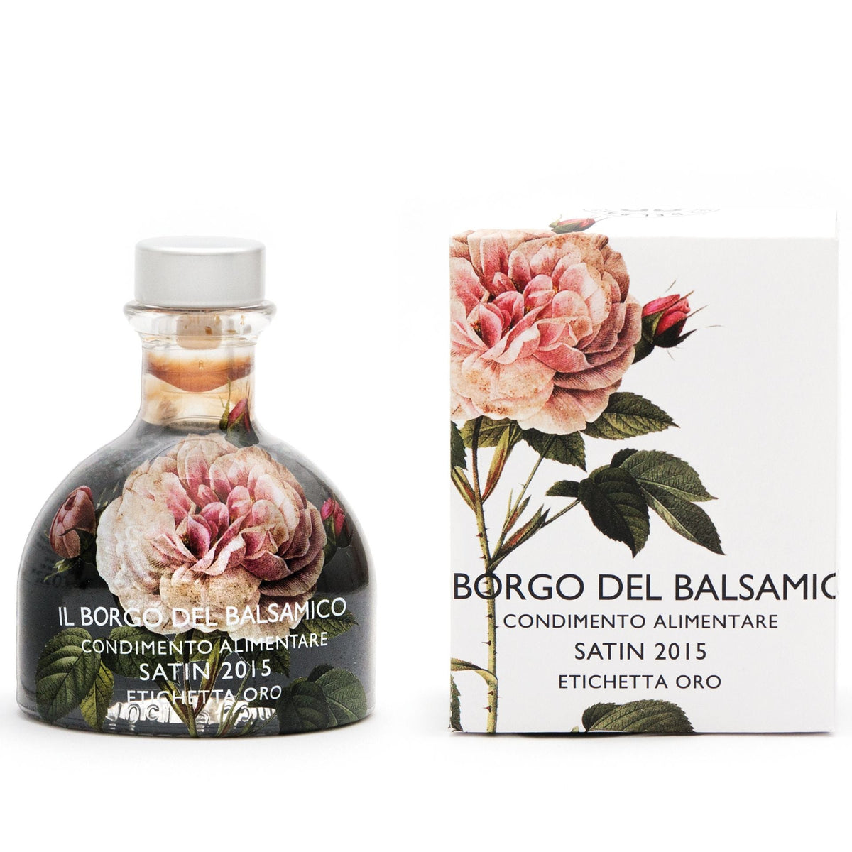 Il Borgo del Balsamico Aged Balsamic Satin Condiment - Rose Edition (Oval bottle with box) 100ml  | Imported and distributed in the UK by Just Gourmet Foods
