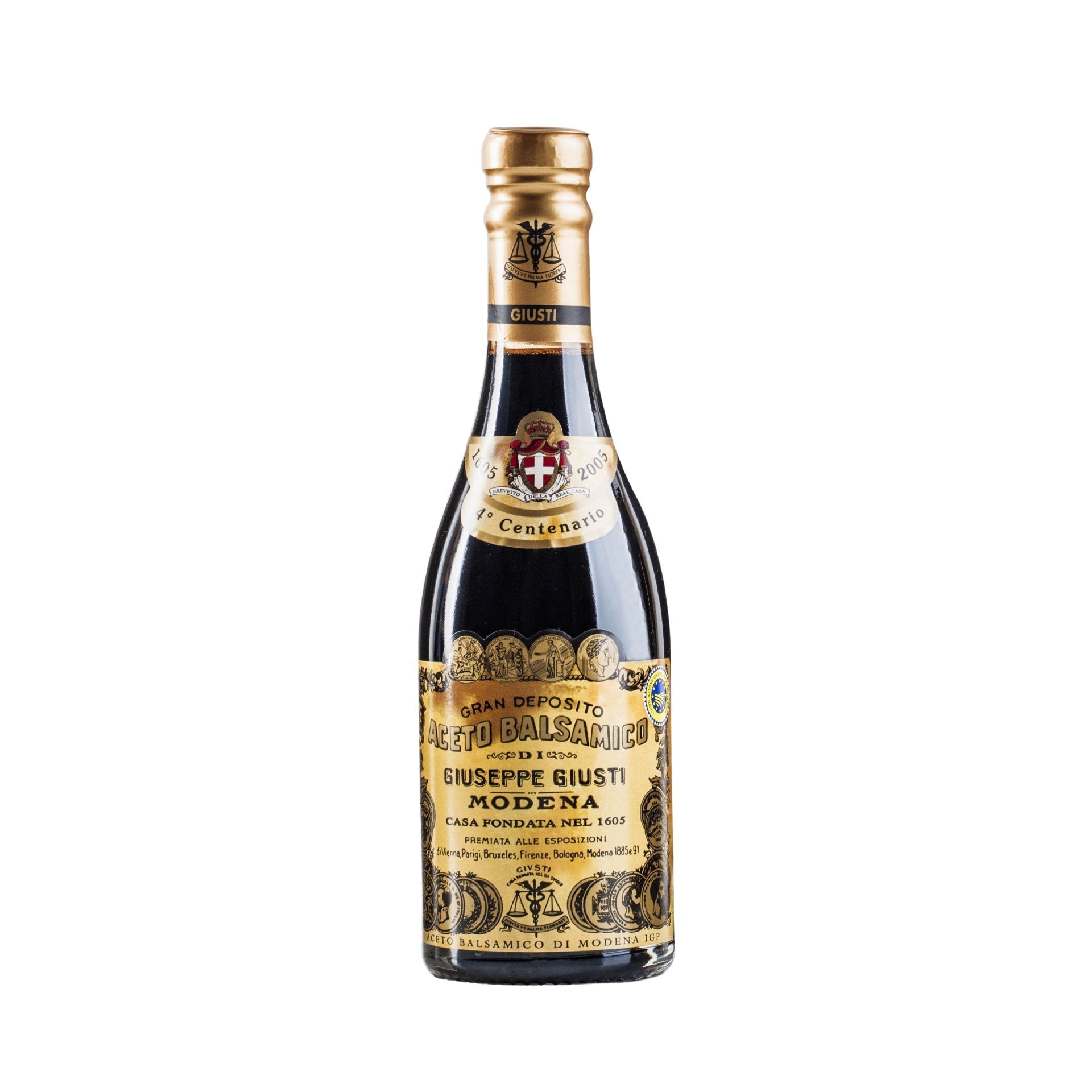 Acetaia Giusti 4 Gold Medals 'Quarto Centenario' Champagnotta 250ml (15 years) Balsamic Vinegar of Modena IGP  | Imported and distributed in the UK by Just Gourmet Foods