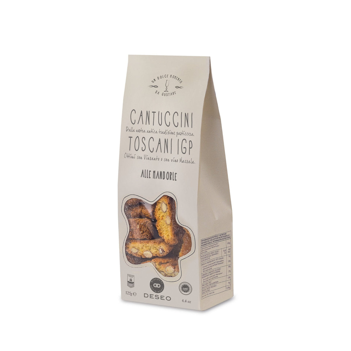 Deseo Cantuccini Toscani PGI with Almonds 125g (Bag)  | Imported and distributed in the UK by Just Gourmet Foods