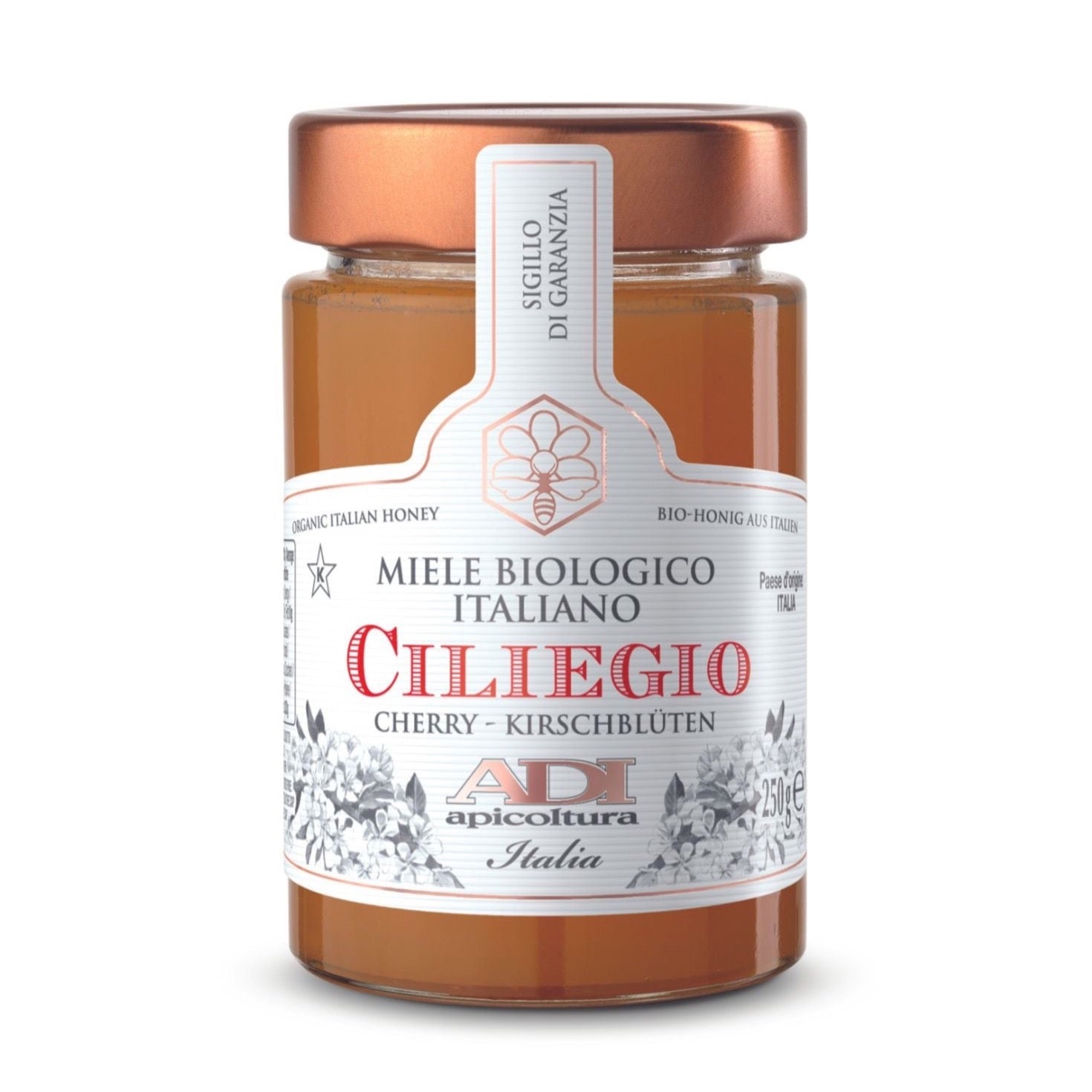 Adi Apicoltura Organic Cherry Honey 250g  | Imported and distributed in the UK by Just Gourmet Foods