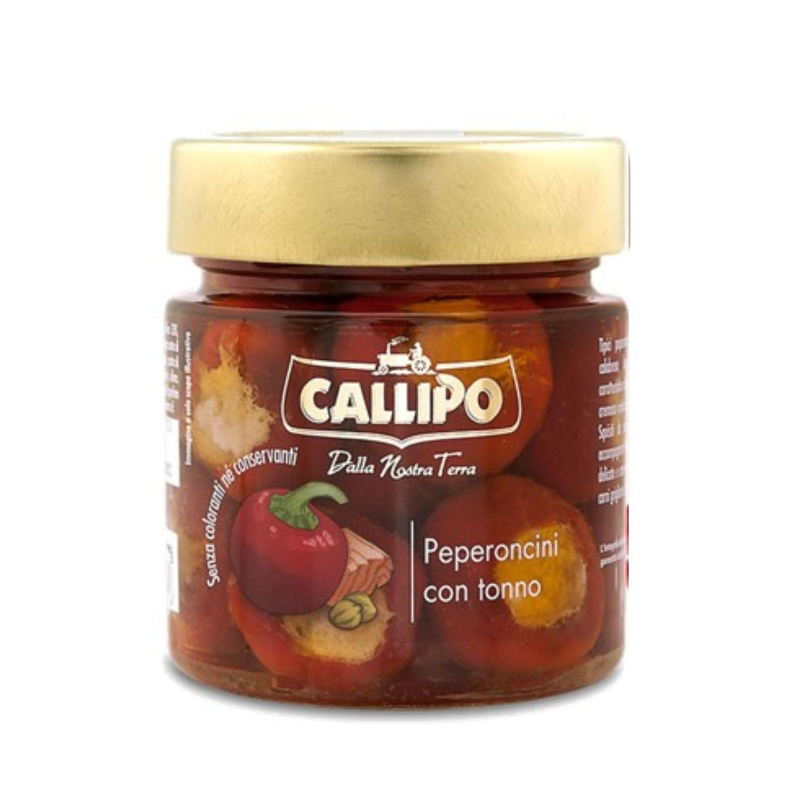 Callipo Red Hot Chilli Peppers Stuffed with Tuna 240g  | Imported and distributed in the UK by Just Gourmet Foods