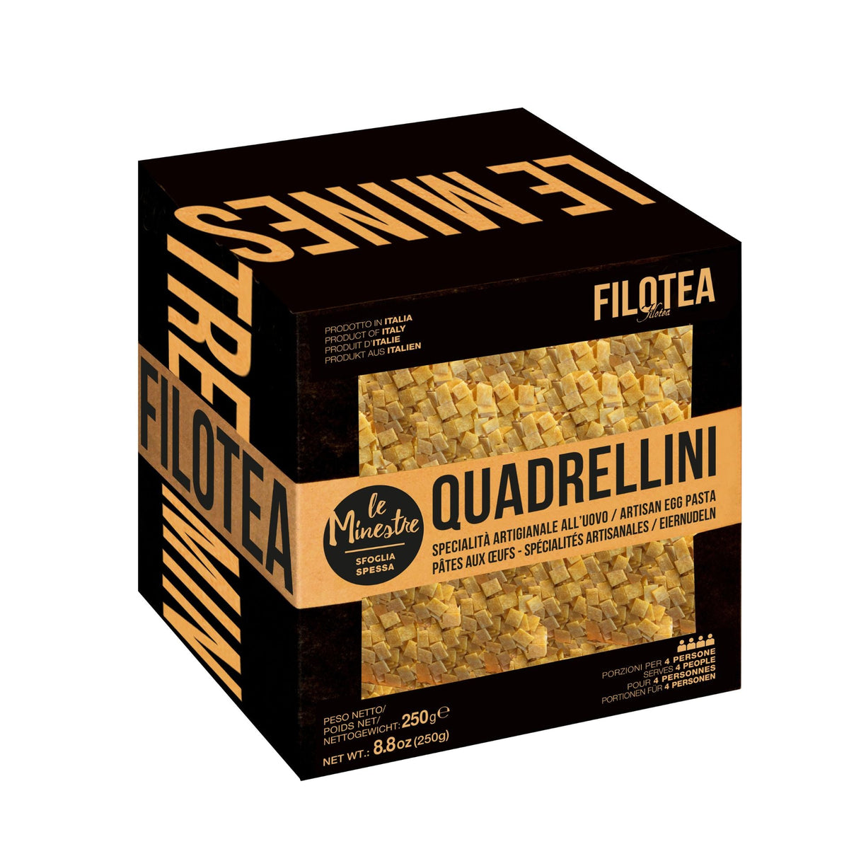 Filotea Quadrellini Tiny Egg Pasta 250g  | Imported and distributed in the UK by Just Gourmet Foods