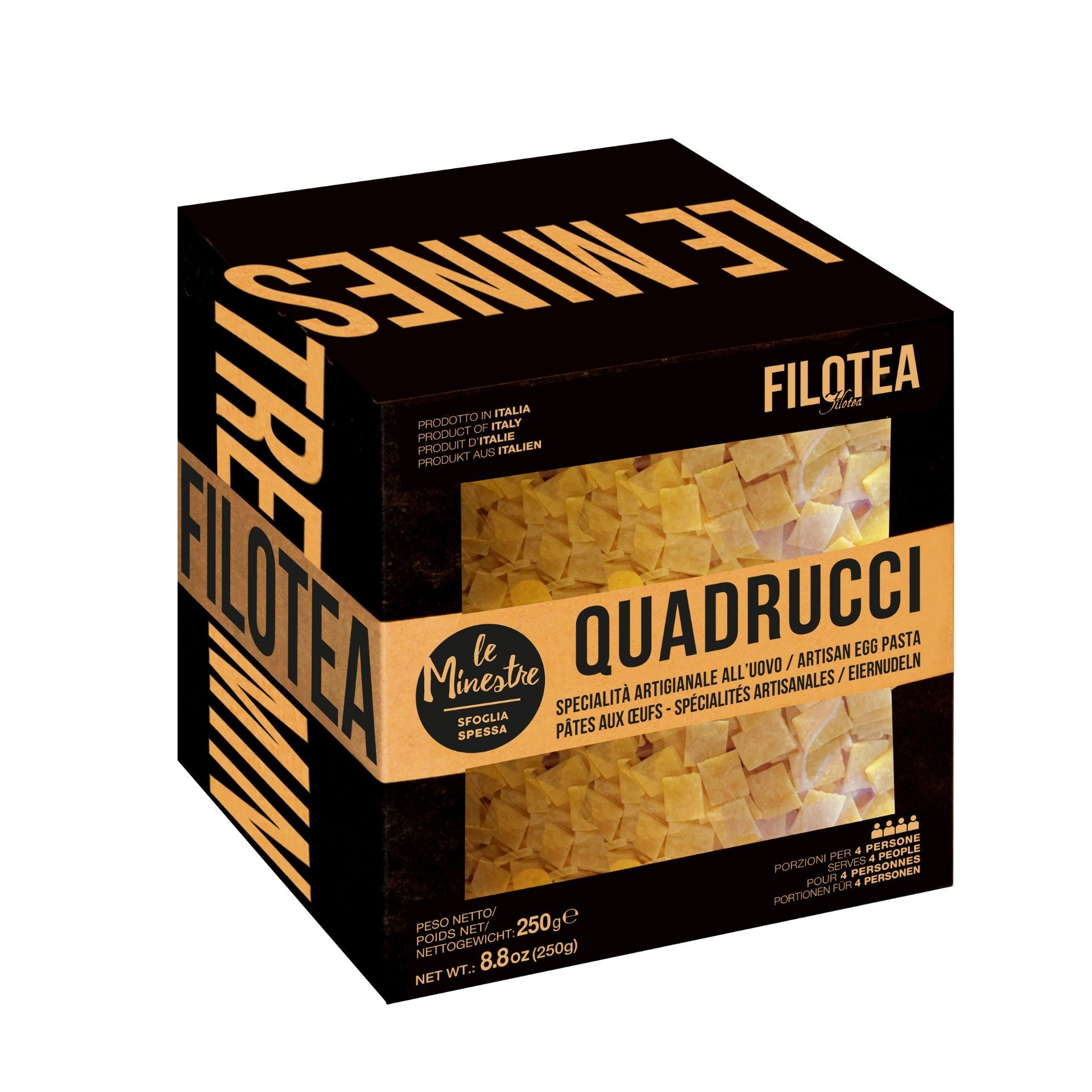 Filotea Quadrucci Tiny Egg Pasta 250g  | Imported and distributed in the UK by Just Gourmet Foods