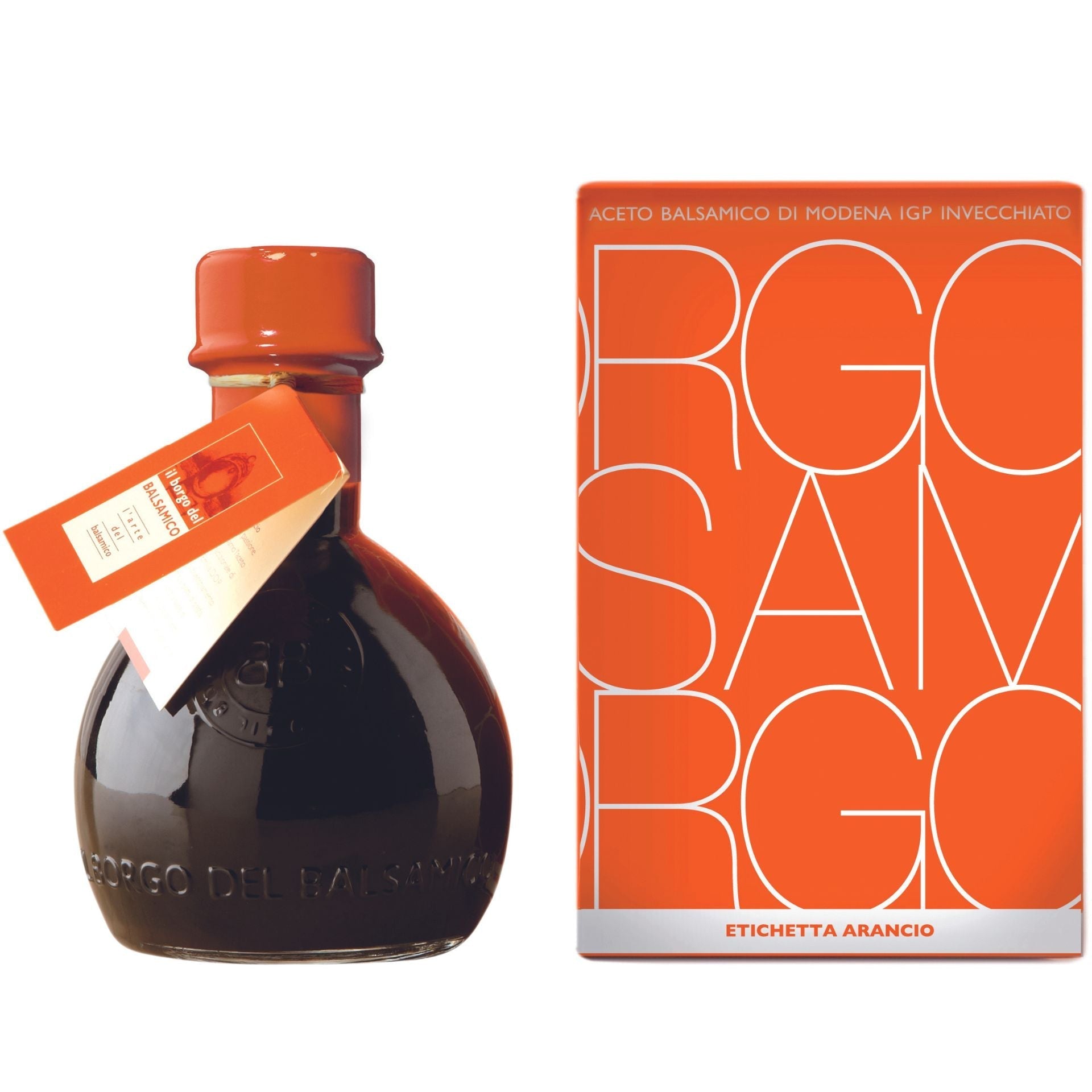 Il Borgo del Balsamico Balsamic Vinegar of Modena IGP Aged Orange Label Medium Acidity (Ampoule bottle with box) 250ml  | Imported and distributed in the UK by Just Gourmet Foods
