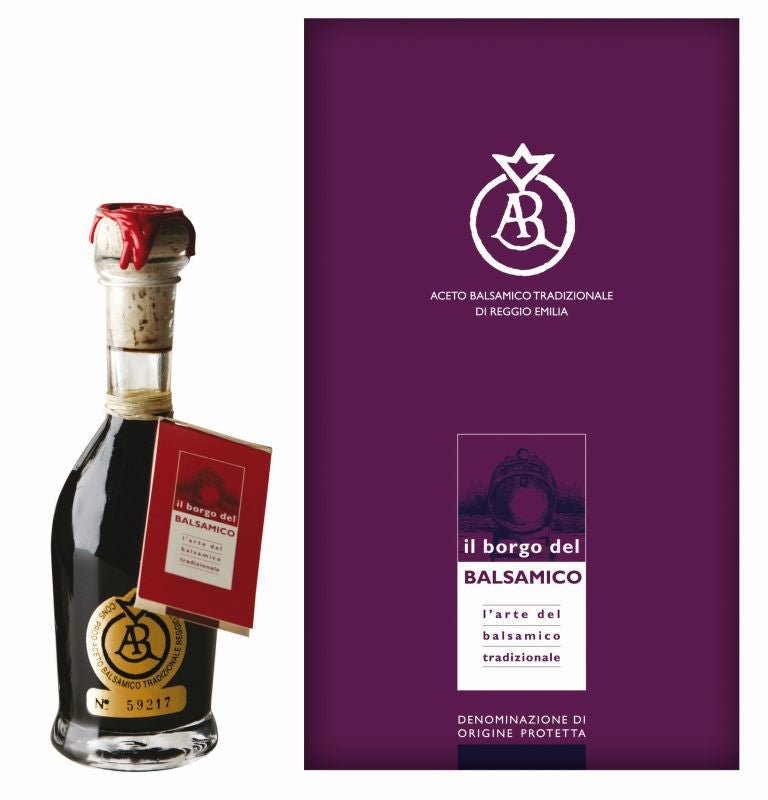 Il Borgo del Balsamico Traditional Balsamic Vinegar of Reggio Emilia DOP Gold Label (25 years) 100ml  | Imported and distributed in the UK by Just Gourmet Foods