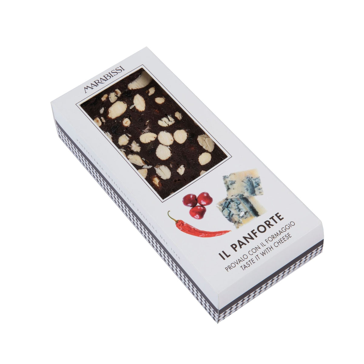 Marabissi Amarena Cherry &amp; Chilli Panforte Cake (Box) 200g  | Imported and distributed in the UK by Just Gourmet Foods