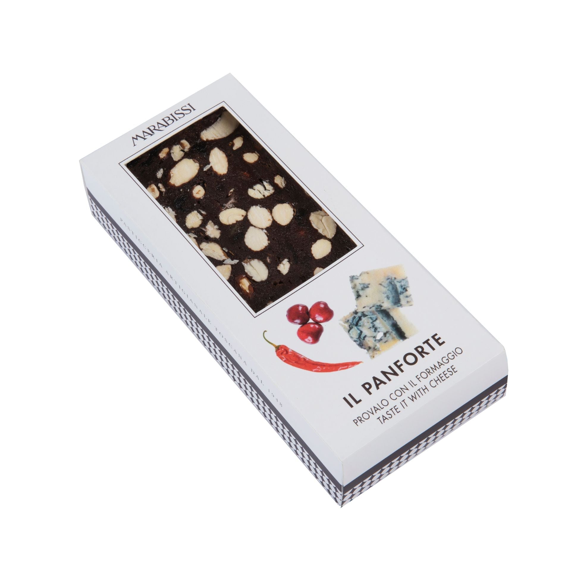 Marabissi Amarena Cherry & Chilli Panforte Cake (Box) 200g  | Imported and distributed in the UK by Just Gourmet Foods