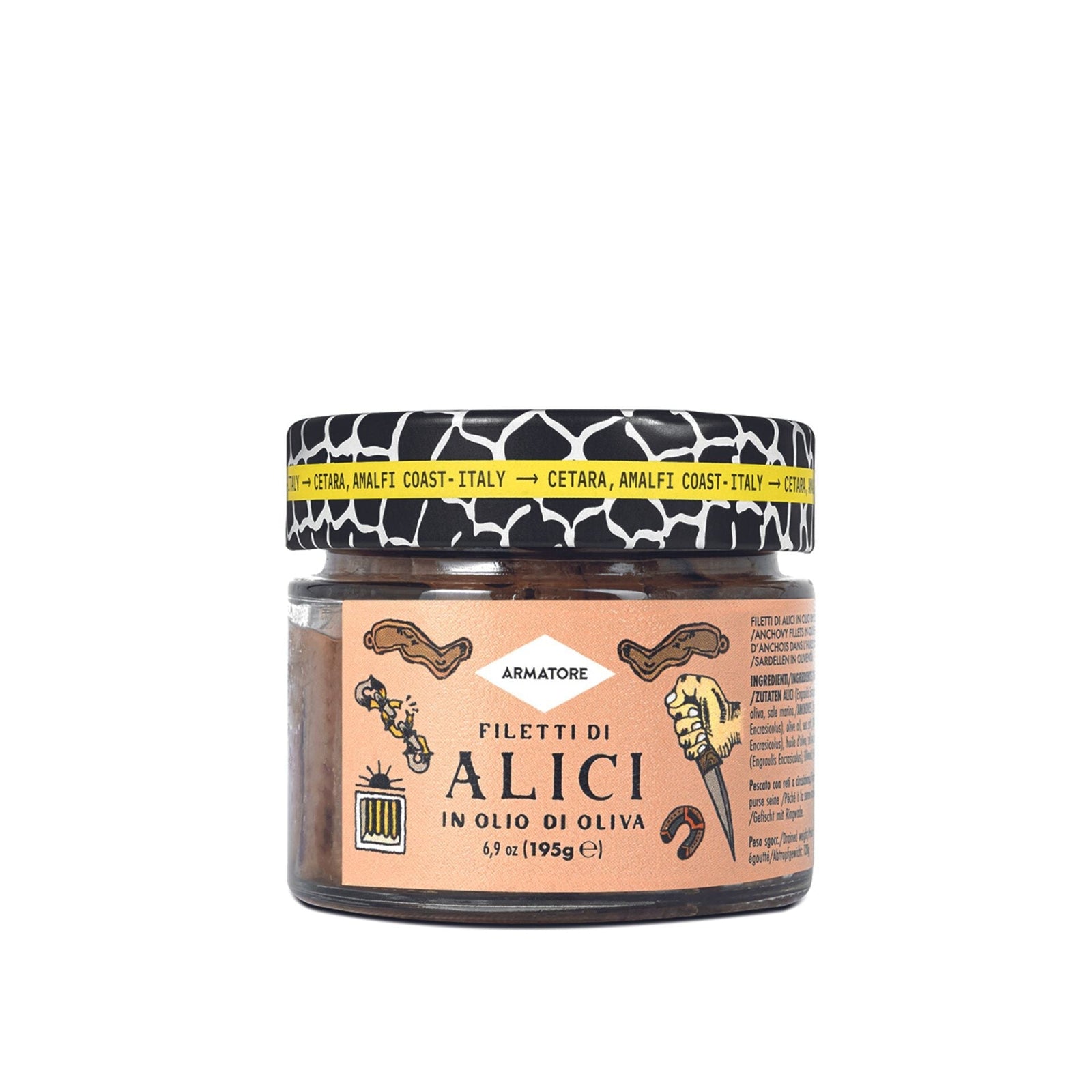 Armatore Anchovy Fillets in Olive Oil 195g  | Imported and distributed in the UK by Just Gourmet Foods