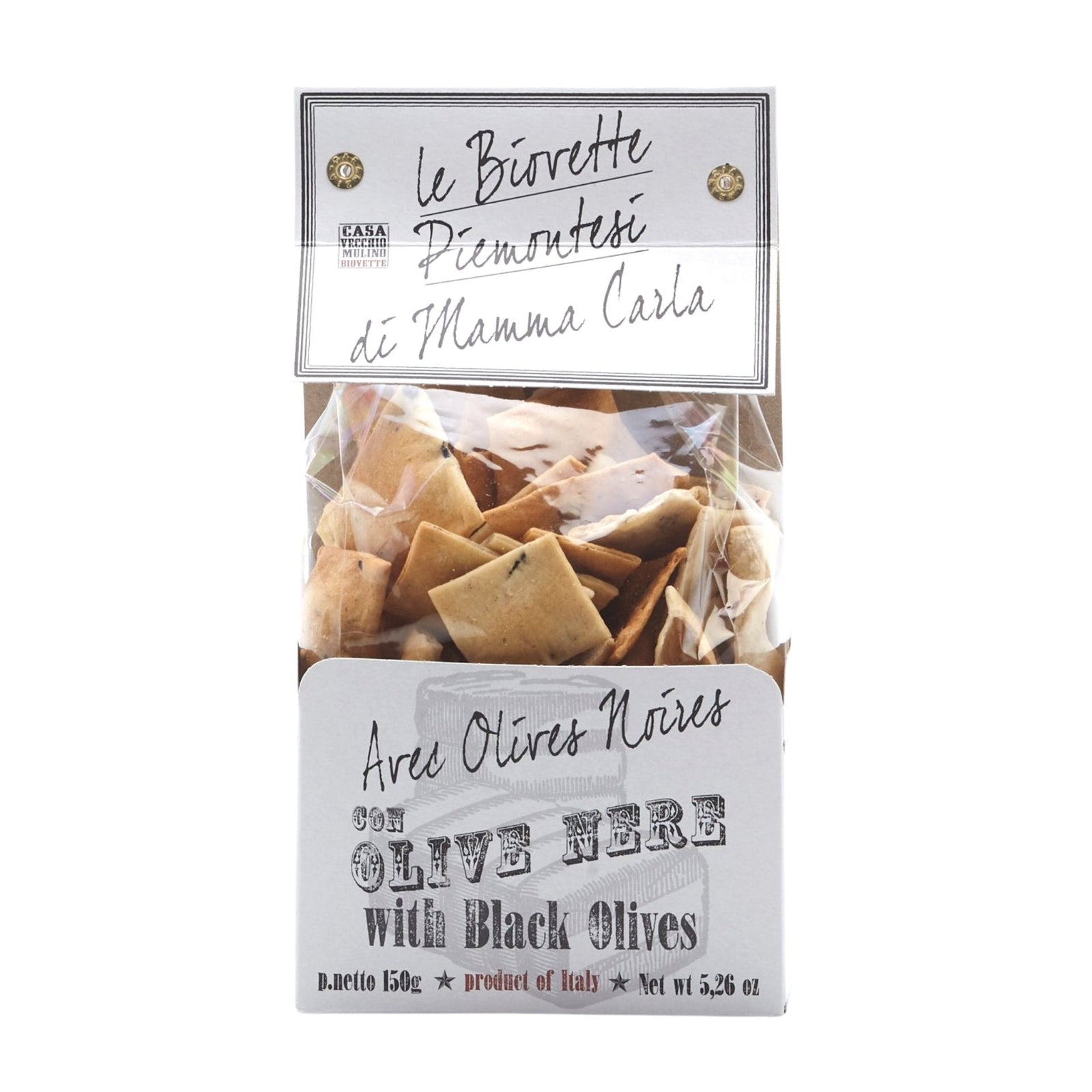 Casa Vecchio Mulino Biovette with Olives 150g  | Imported and distributed in the UK by Just Gourmet Foods