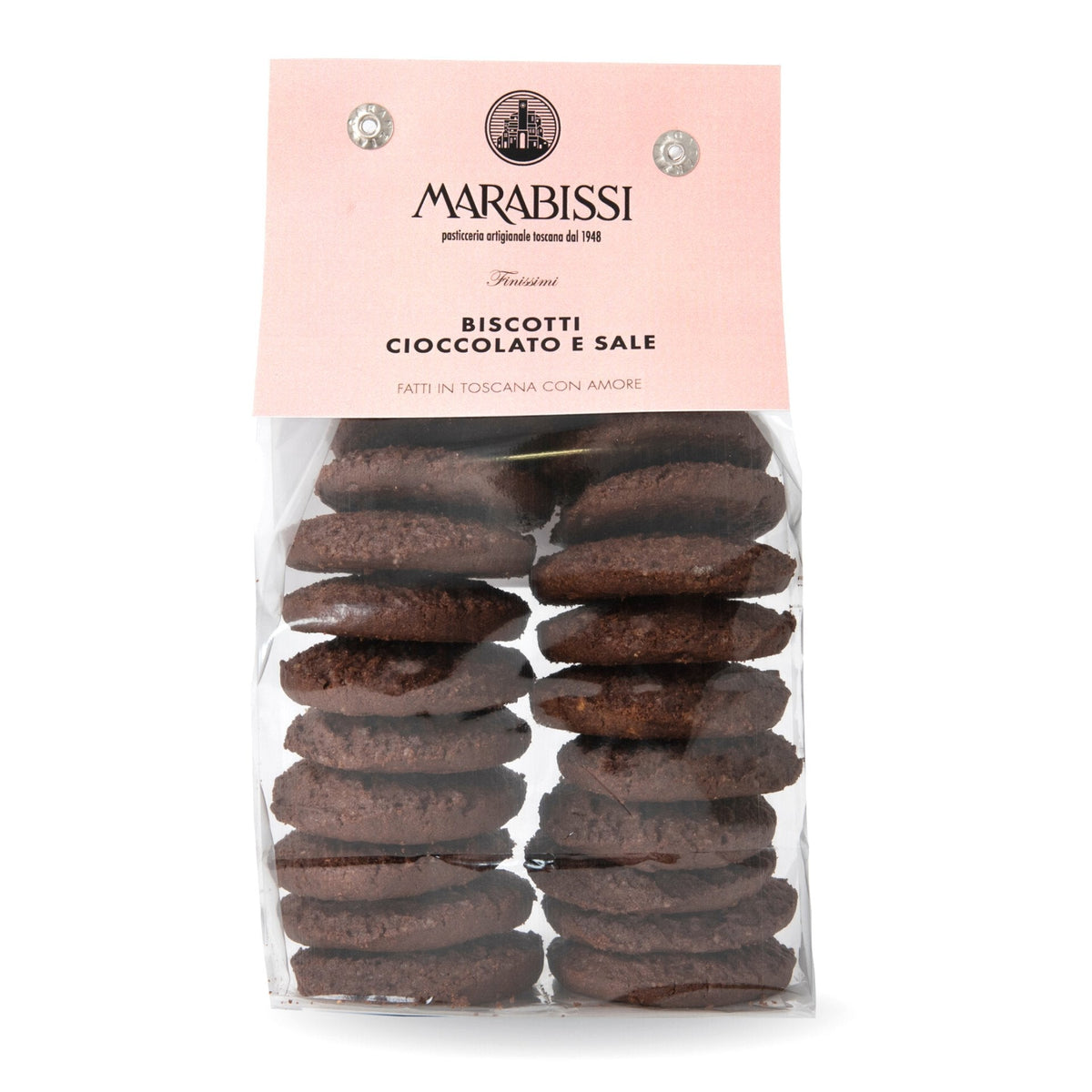 Marabissi Chocolate &amp; Sea Salt Artisan Biscuits (Bag) 200g  | Imported and distributed in the UK by Just Gourmet Foods