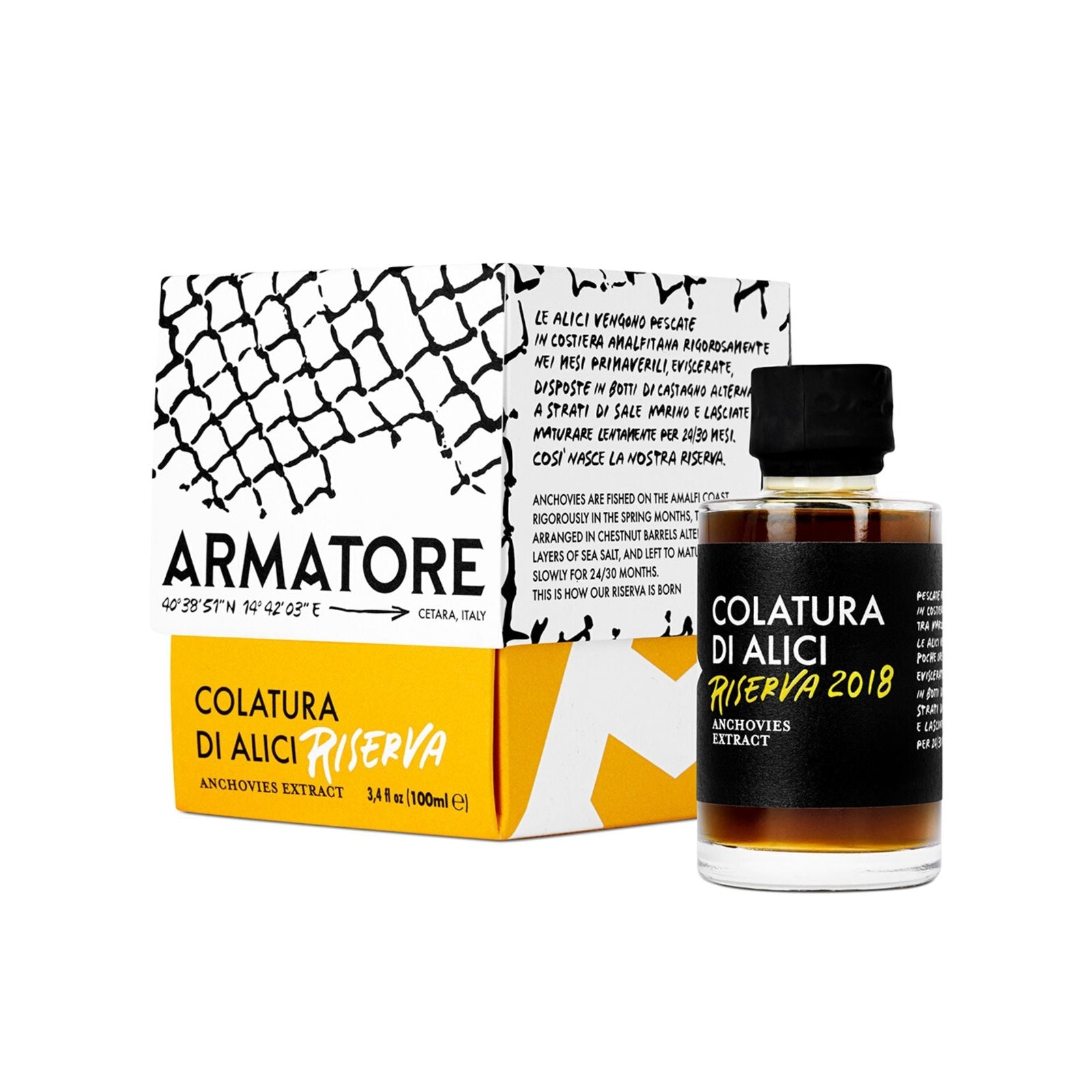 Armatore Cetara Colatura Anchovies Extract Reserve 100ml  | Imported and distributed in the UK by Just Gourmet Foods