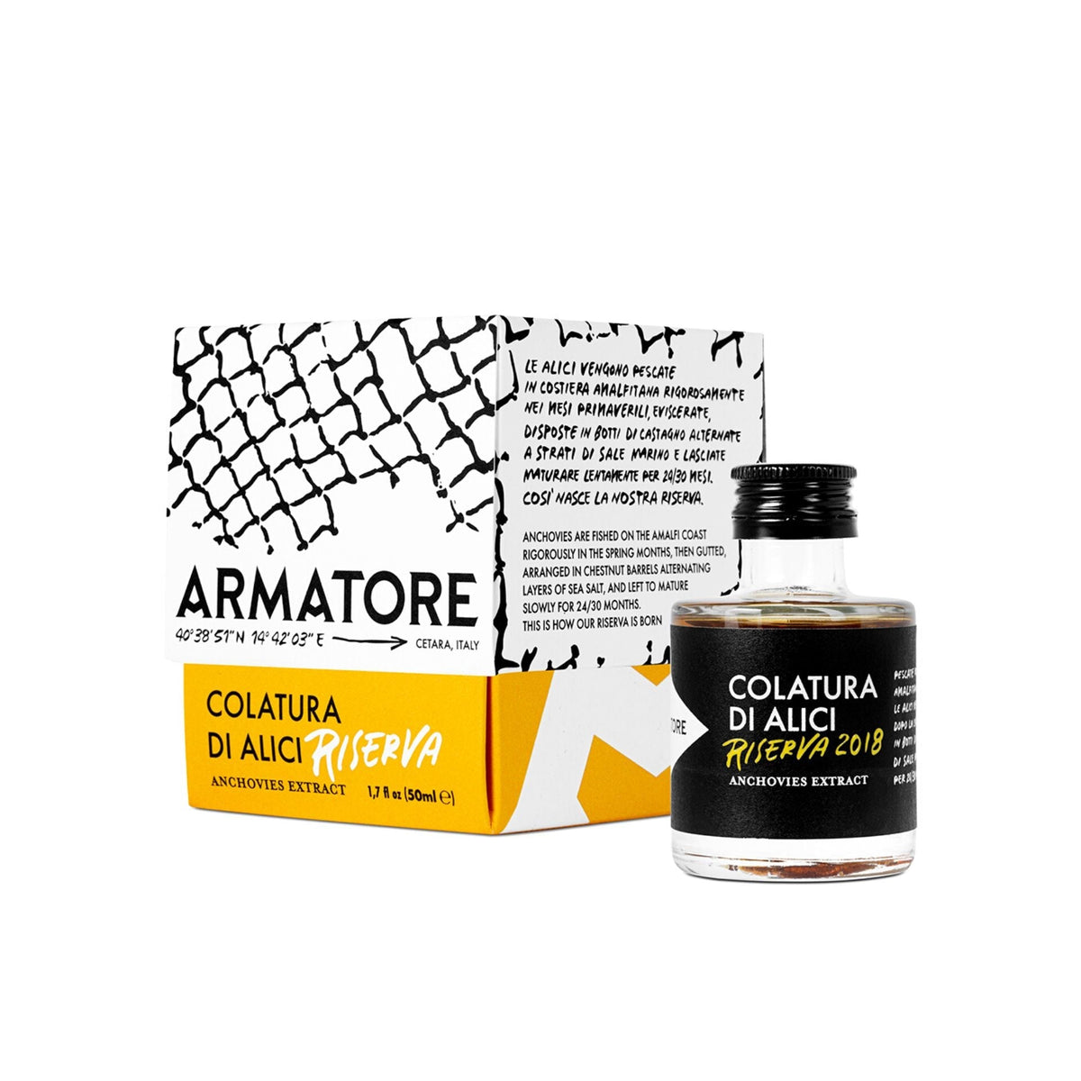 Armatore Cetara Colatura Anchovies Extract Reserve 50ml  | Imported and distributed in the UK by Just Gourmet Foods