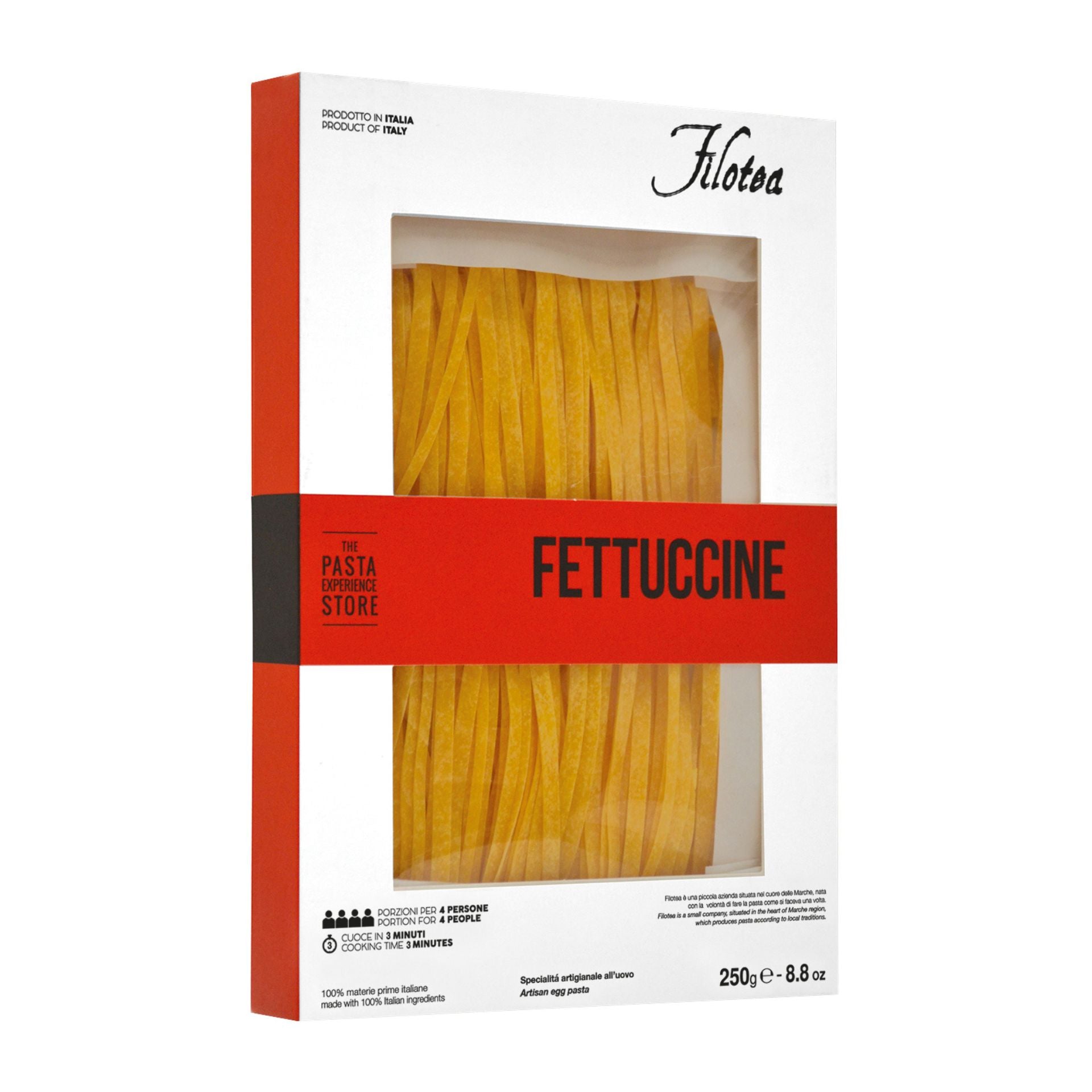 Filotea Fettuccine Artisan Egg Pasta 250g  | Imported and distributed in the UK by Just Gourmet Foods