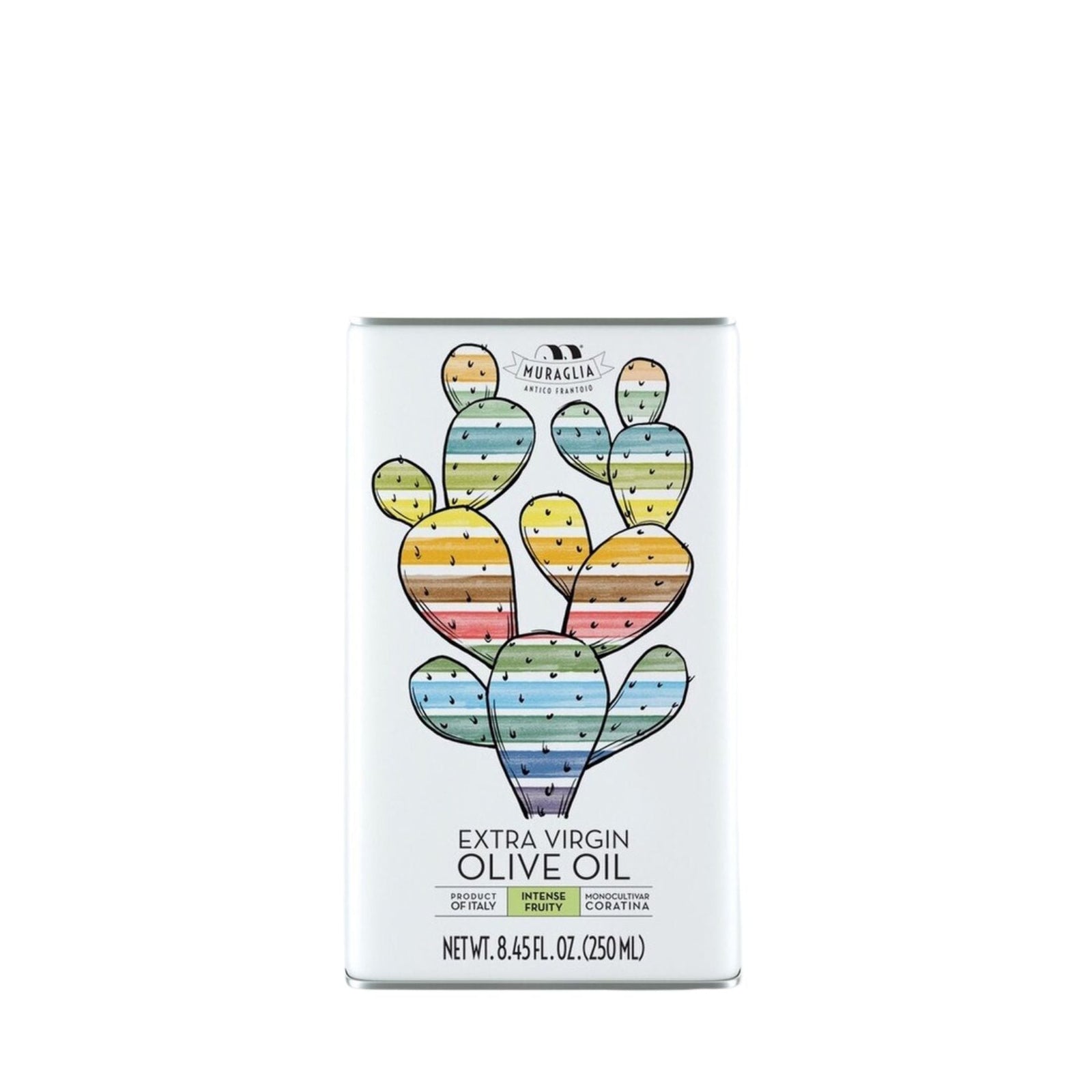 Frantoio Muraglia Refill 100% Coratina Intense Fruity Extra Virgin Olive Oil 250ml Cactus Tin  | Imported and distributed in the UK by Just Gourmet Foods