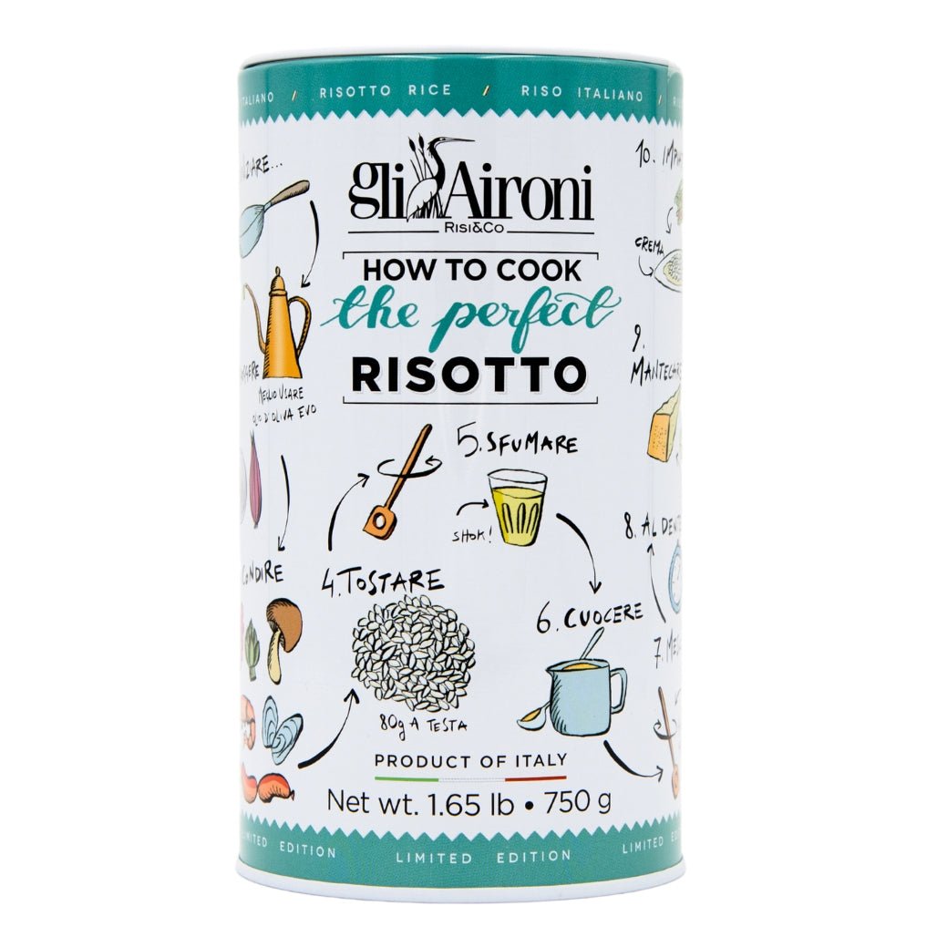 Gli Aironi The Perfect Risotto Carnaroli Rice 750g (Tin)  | Imported and distributed in the UK by Just Gourmet Foods