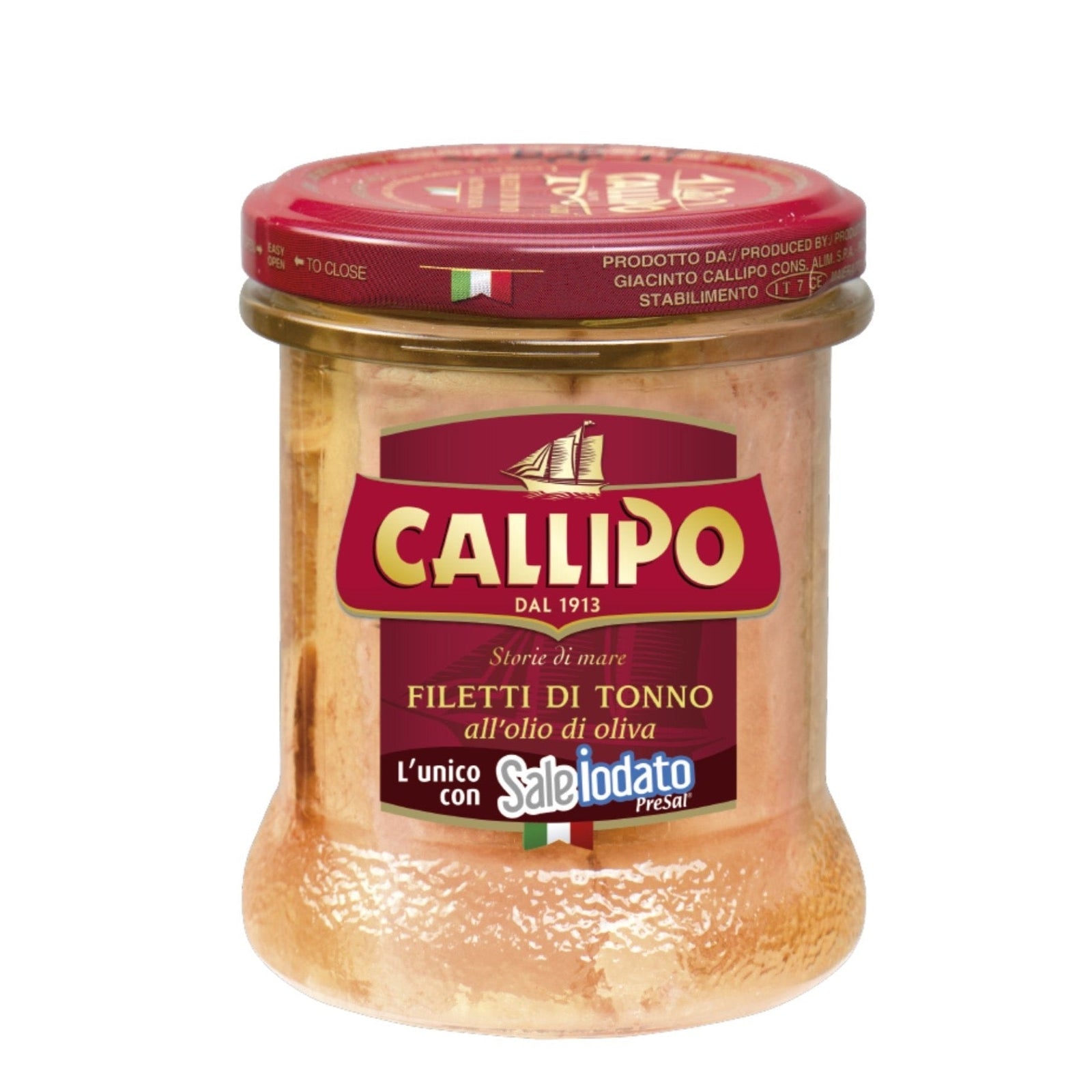 Callipo Hand Packed Yellowfin Tuna Fillets in Olive Oil 200g  | Imported and distributed in the UK by Just Gourmet Foods
