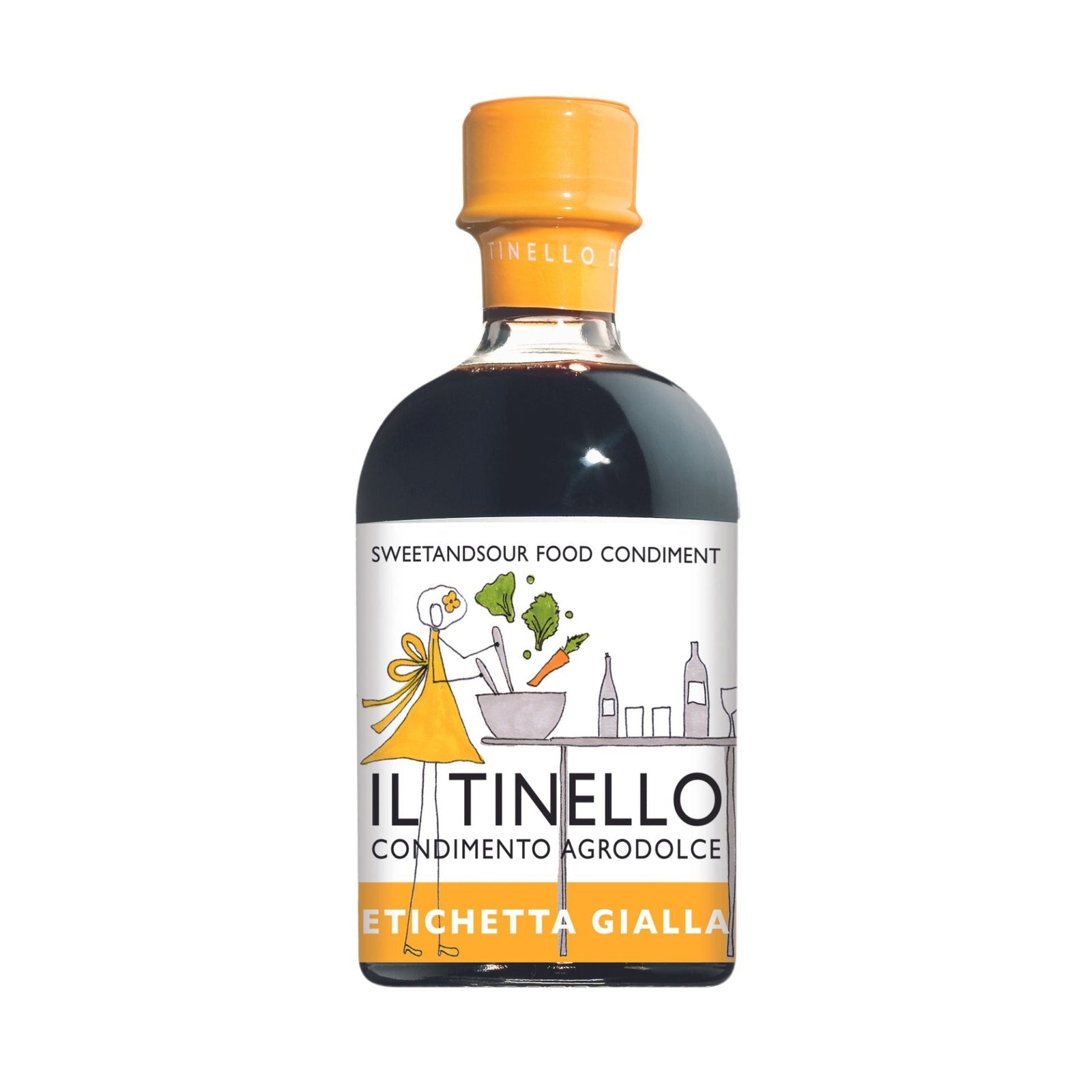 Il Borgo del Balsamico Il Tinello Balsamic Vinegar of Modena IGP Yellow Label High Acidity (without box) 250ml  | Imported and distributed in the UK by Just Gourmet Foods