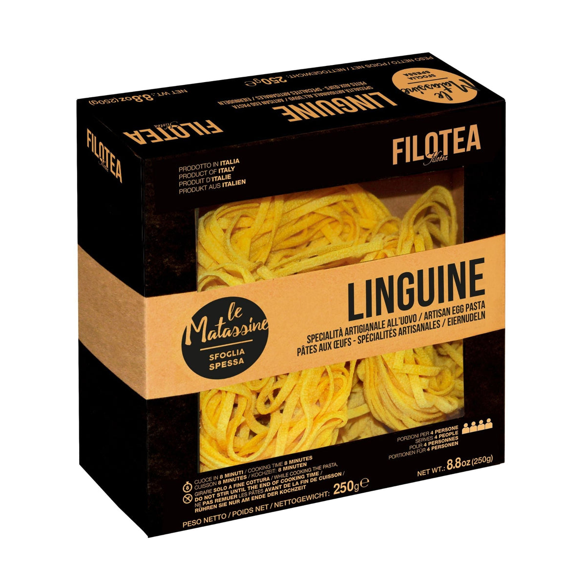 Filotea Le Matassine Linguine Nest Artisan Egg Pasta 250g  | Imported and distributed in the UK by Just Gourmet Foods