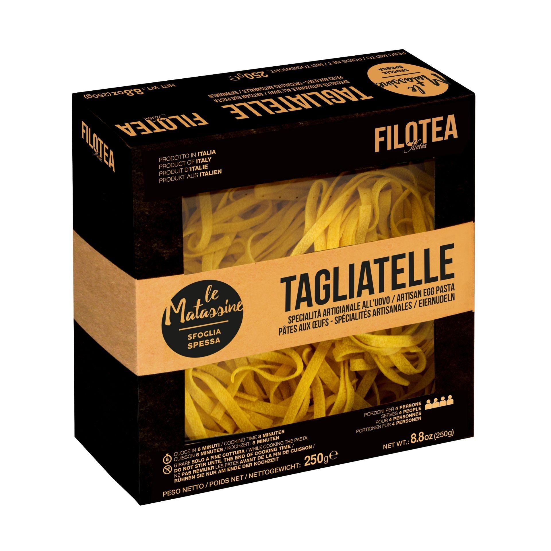 Filotea Le Matassine Tagliatelle Nest Artisan Egg Pasta 250g  | Imported and distributed in the UK by Just Gourmet Foods