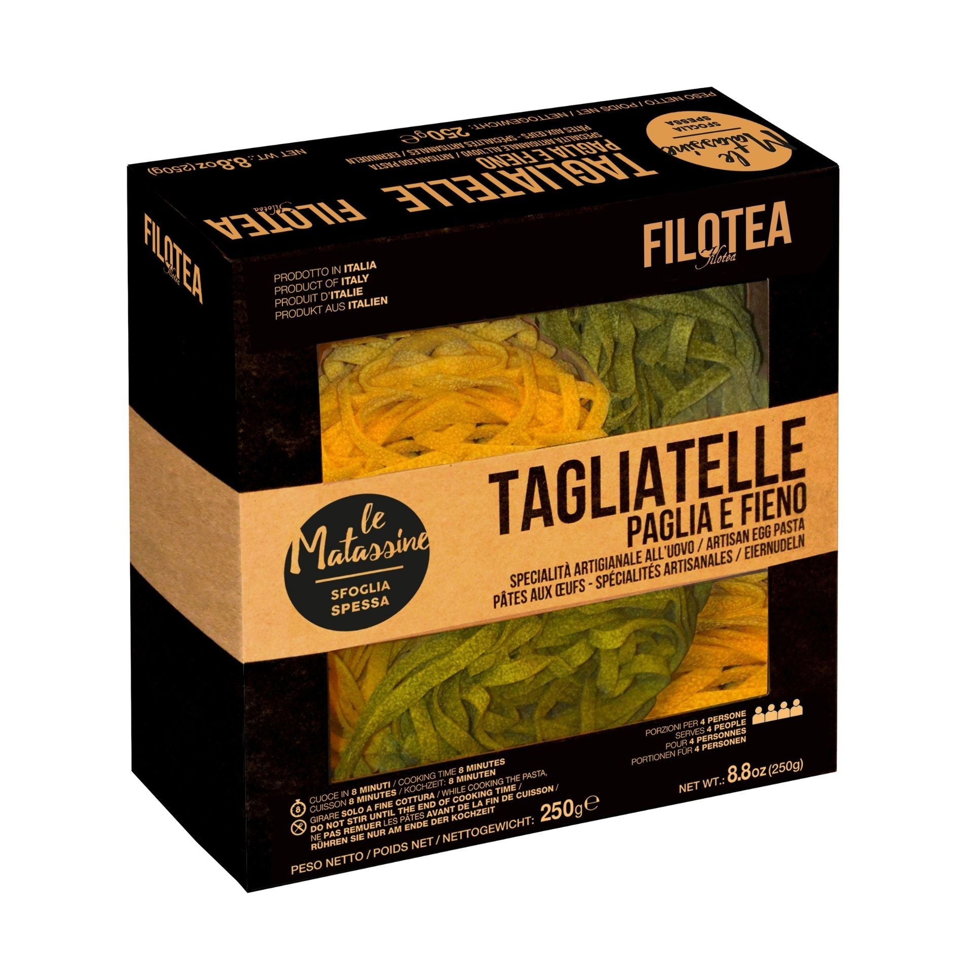 Filotea Le Matassine Tagliatelle Paglia e Fieno Nest Artisan Egg Pasta 250g  | Imported and distributed in the UK by Just Gourmet Foods