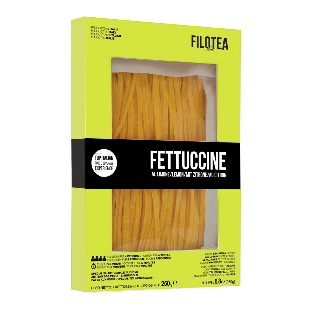Filotea Lemon Fettuccine Artisan Egg Pasta 250g  | Imported and distributed in the UK by Just Gourmet Foods