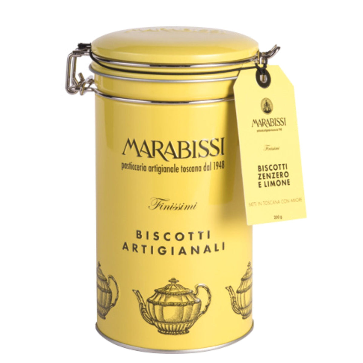 Marabissi Lemon &amp; Ginger Artisan Biscuits (Tin) 200g  | Imported and distributed in the UK by Just Gourmet Foods