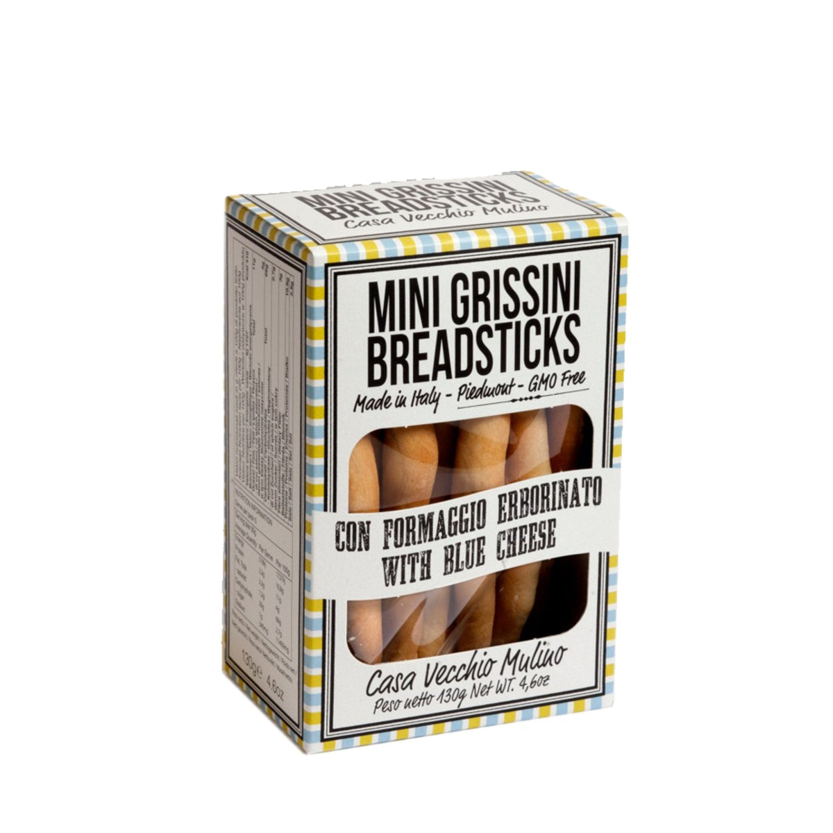 Casa Vecchio Mulino Mini Grissini with Blue Cheese 130g  | Imported and distributed in the UK by Just Gourmet Foods
