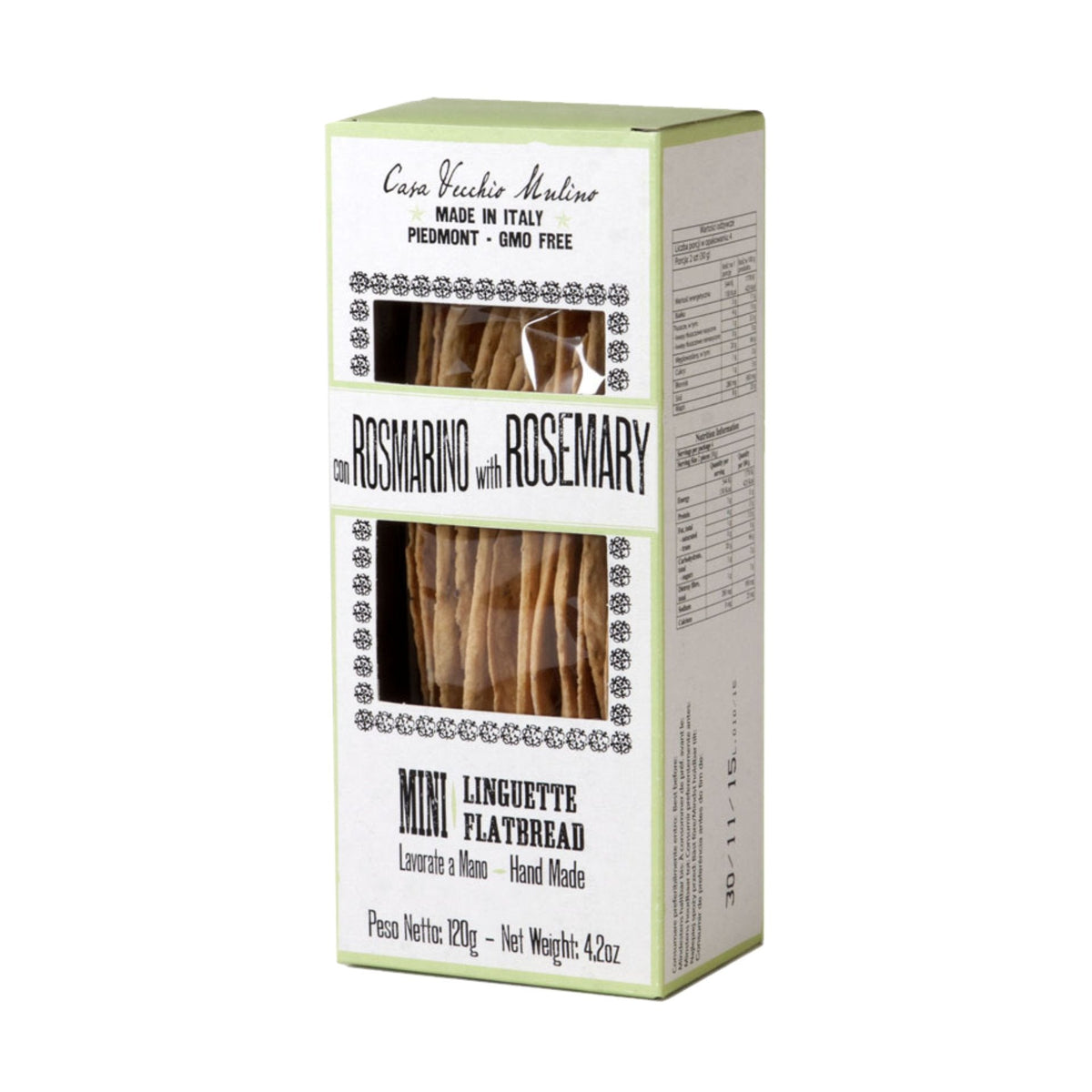 Casa Vecchio Mulino Mini Lingue with Rosemary 120g  | Imported and distributed in the UK by Just Gourmet Foods