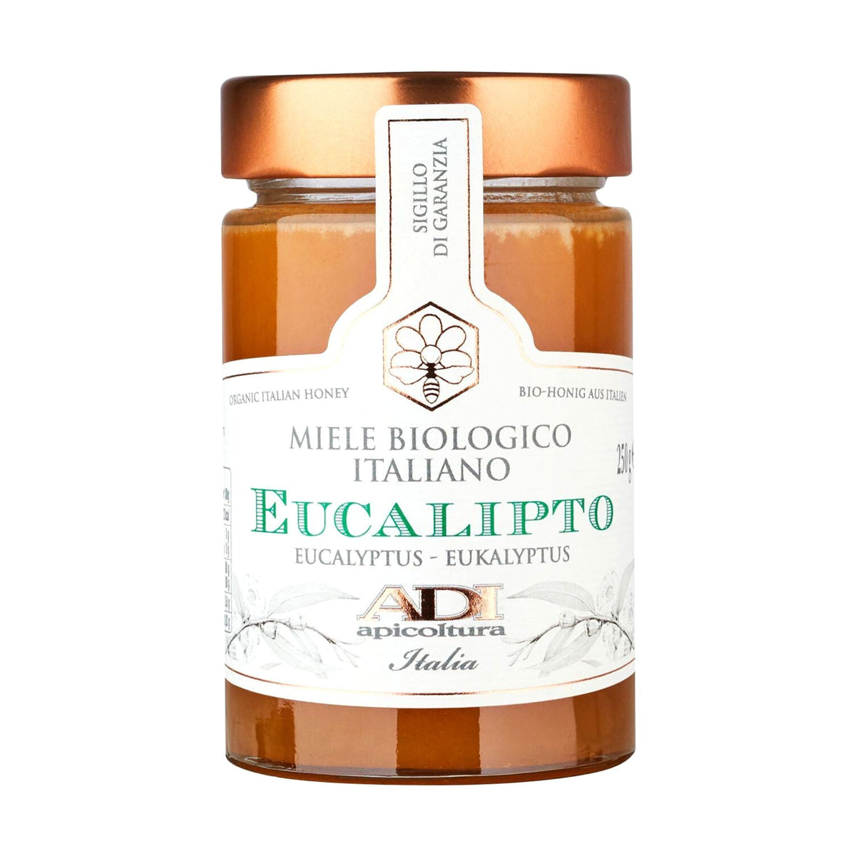 Adi Apicoltori Organic Eucalyptus Honey 250g  | Imported and distributed in the UK by Just Gourmet Foods