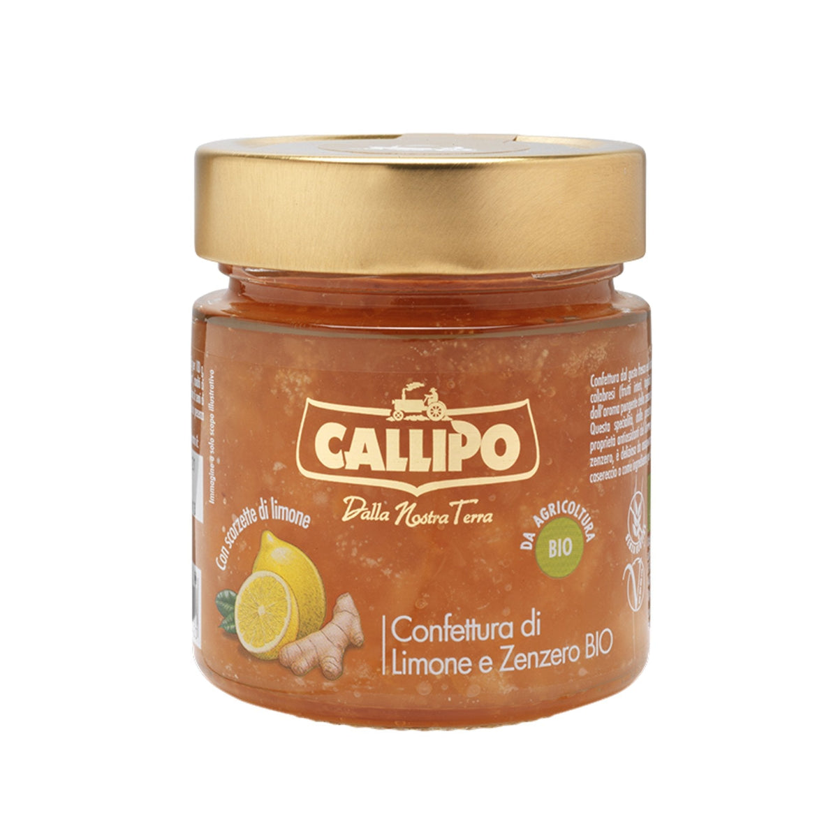 Callipo Organic Lemon &amp; Ginger Jam 280g  | Imported and distributed in the UK by Just Gourmet Foods