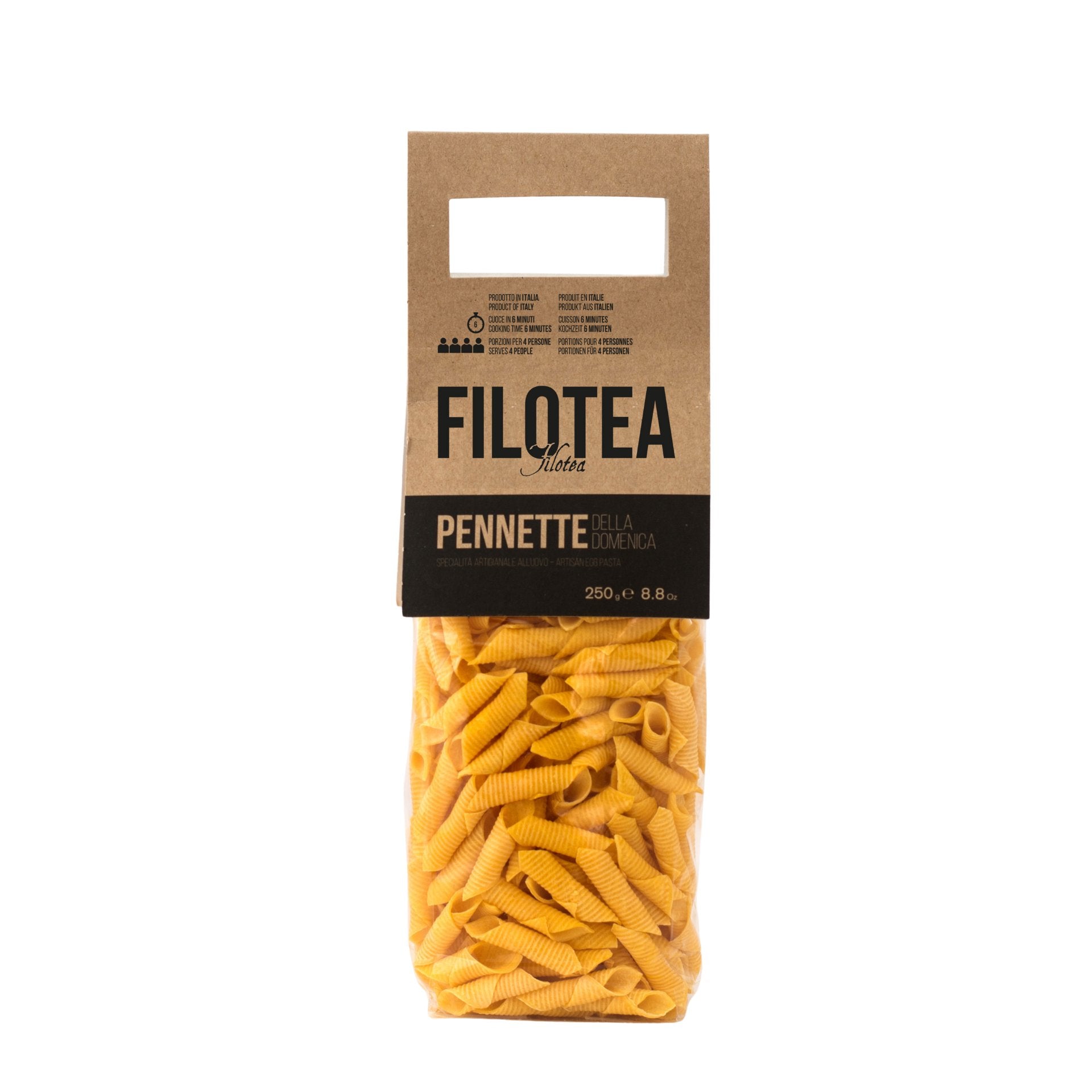Filotea Pennette della Domenica Artisan Egg Pasta 250g  | Imported and distributed in the UK by Just Gourmet Foods