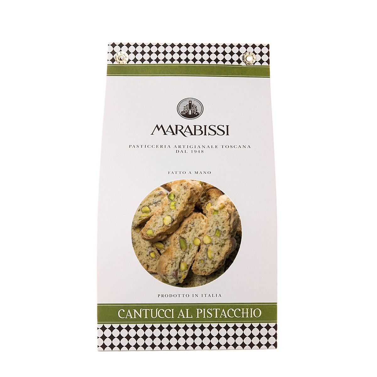 Marabissi Pistachio Cantucci (White Bag) 200g  | Imported and distributed in the UK by Just Gourmet Foods