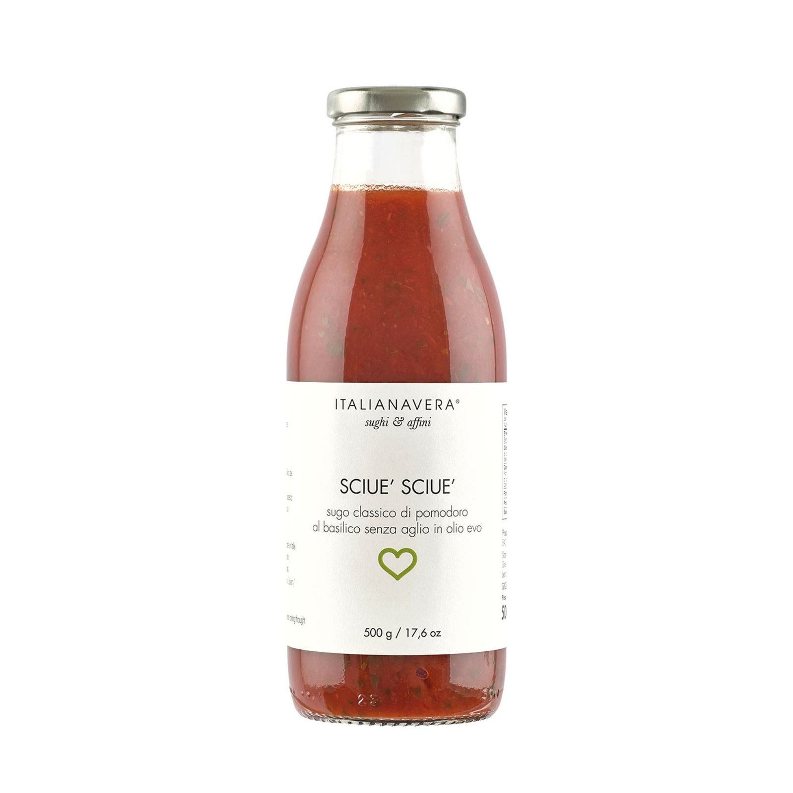 Italianavera Sciue' Sciue' Tomato & Basil Pasta Sauce 500g  | Imported and distributed in the UK by Just Gourmet Foods