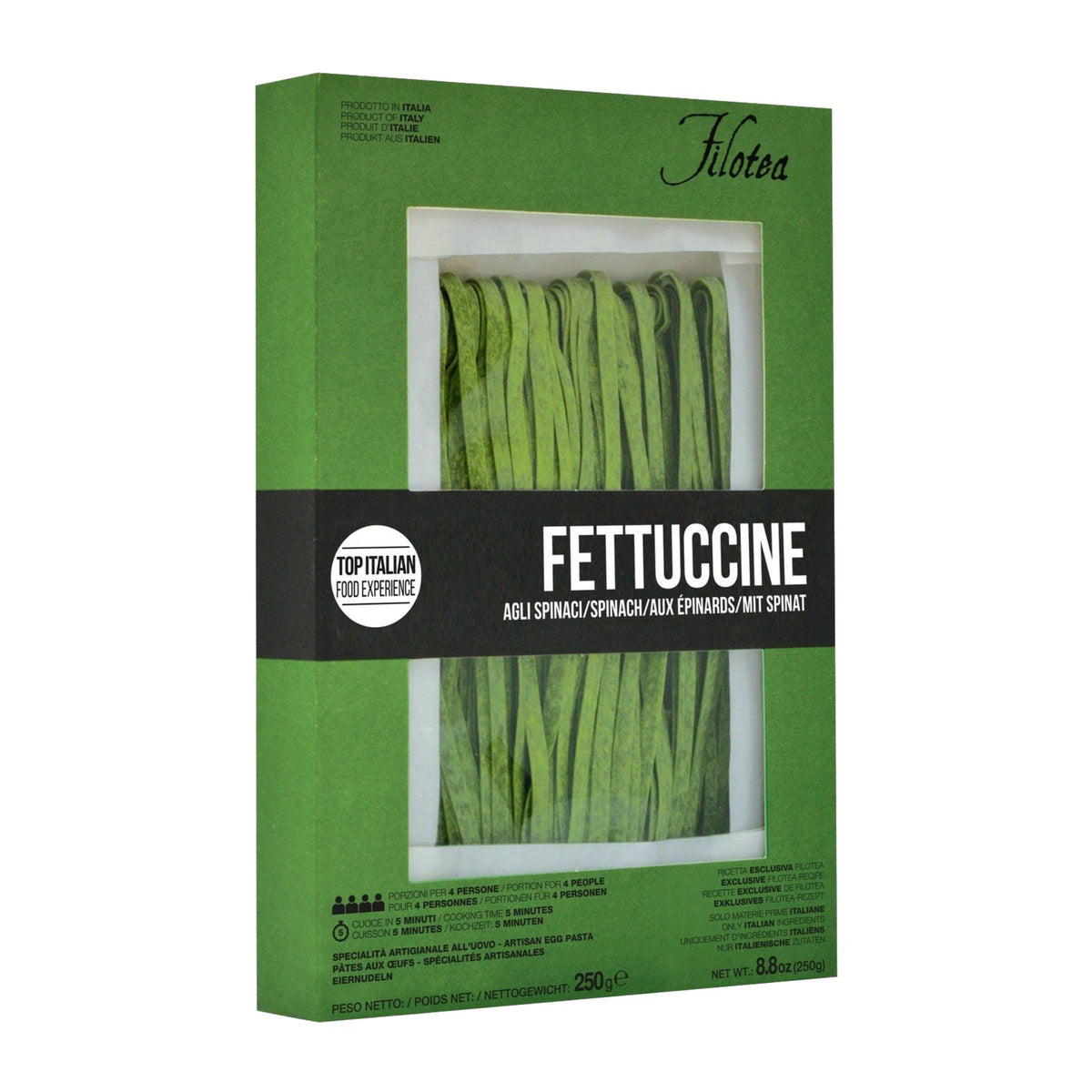 Filotea Spinach Fettuccine 250g  | Imported and distributed in the UK by Just Gourmet Foods