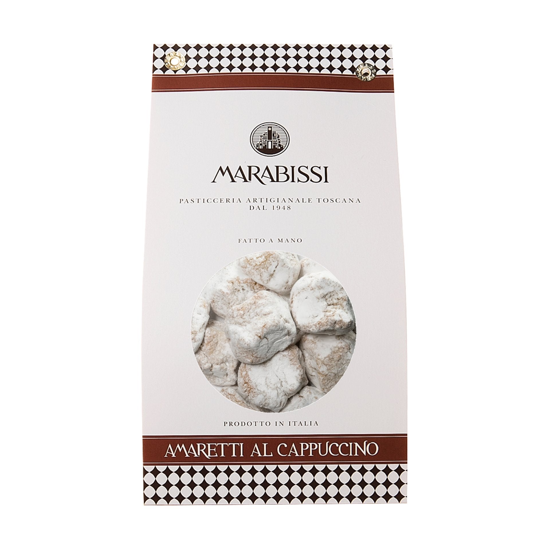 Marabissi Soft Cappuccino Amaretti (White Bag) 180g  | Imported and distributed in the UK by Just Gourmet Foods