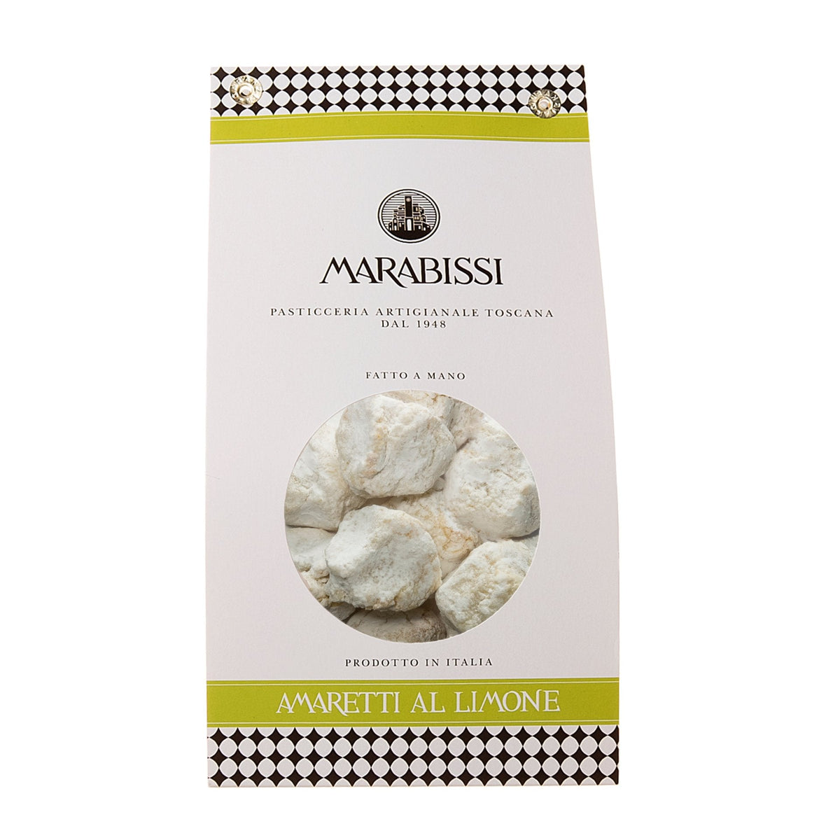 Marabissi Soft Lemon Amaretti (White Bag) 180g  | Imported and distributed in the UK by Just Gourmet Foods
