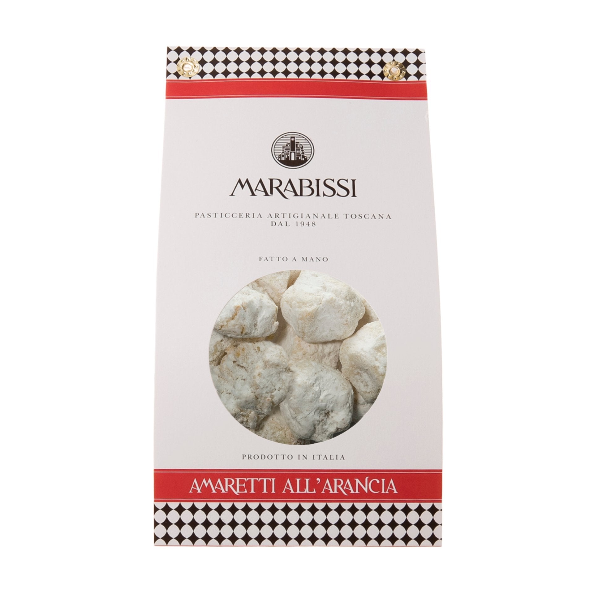 Marabissi Soft Orange Amaretti (White Bag) 180g  | Imported and distributed in the UK by Just Gourmet Foods