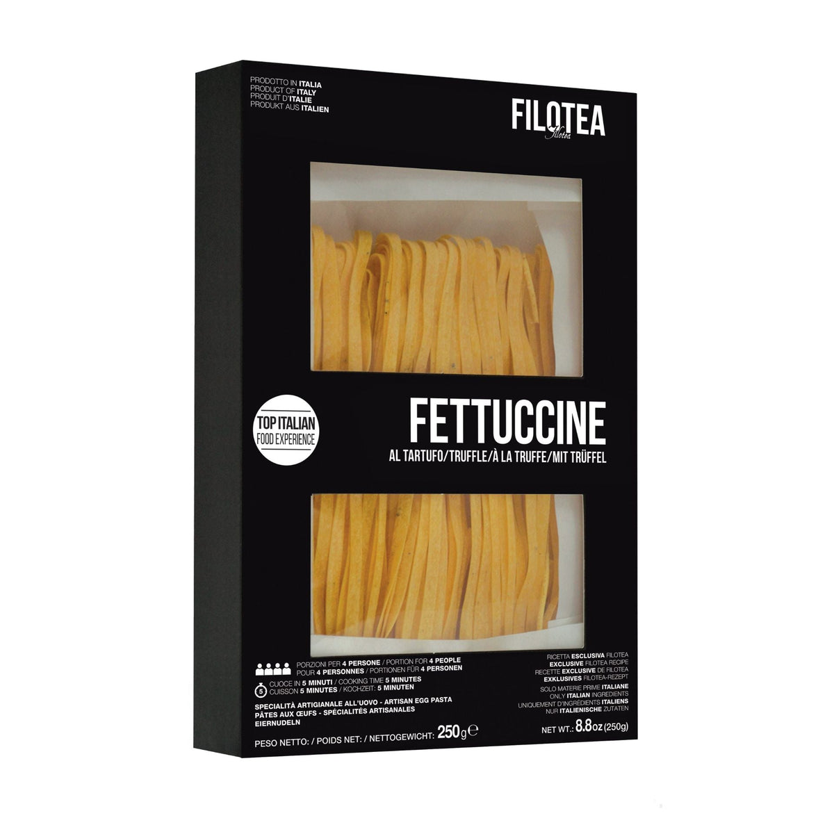 Filotea Truffle Fettuccine Artisan Egg Pasta 250g  | Imported and distributed in the UK by Just Gourmet Foods
