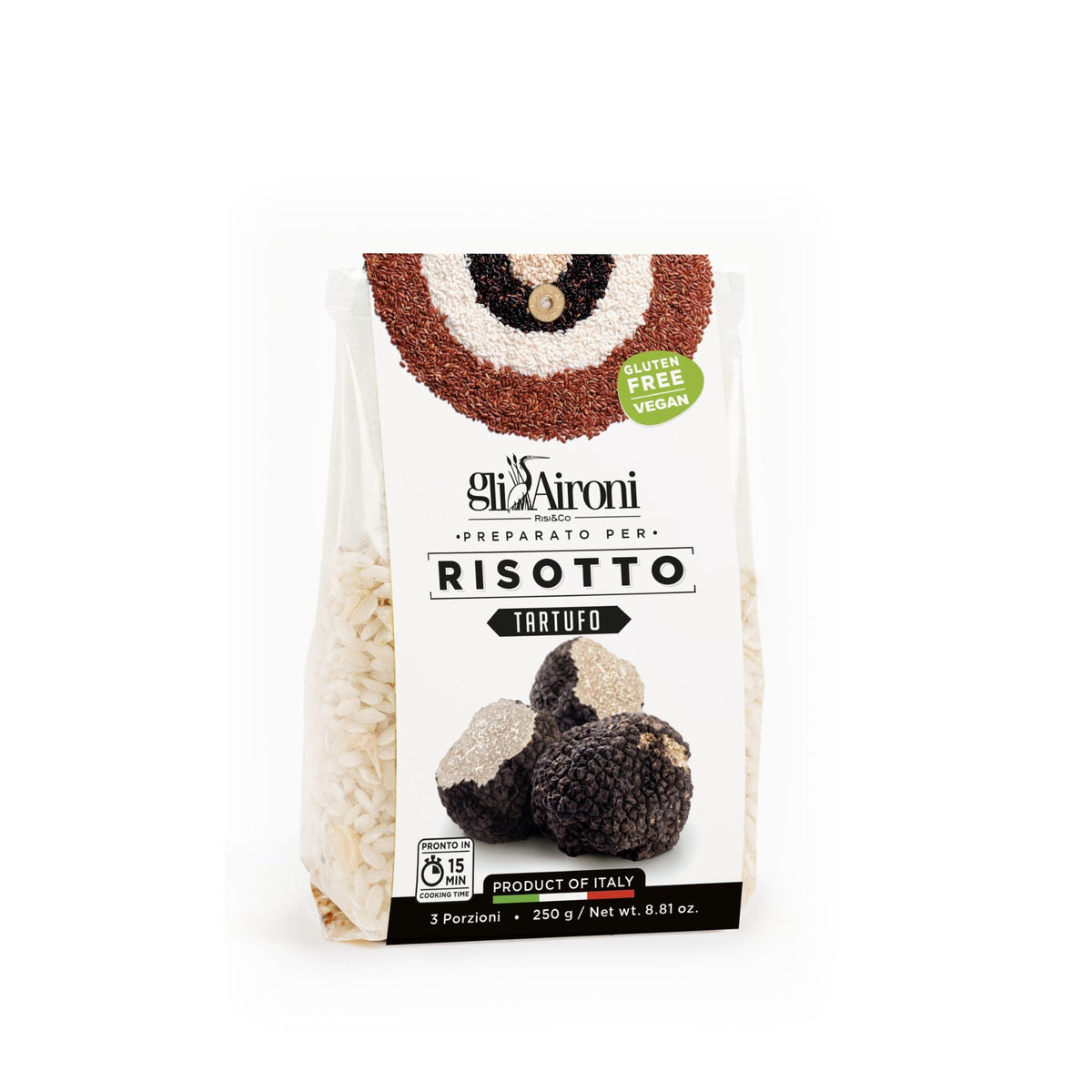 Gli Aironi Truffle Risotto 250g (Bag)  | Imported and distributed in the UK by Just Gourmet Foods